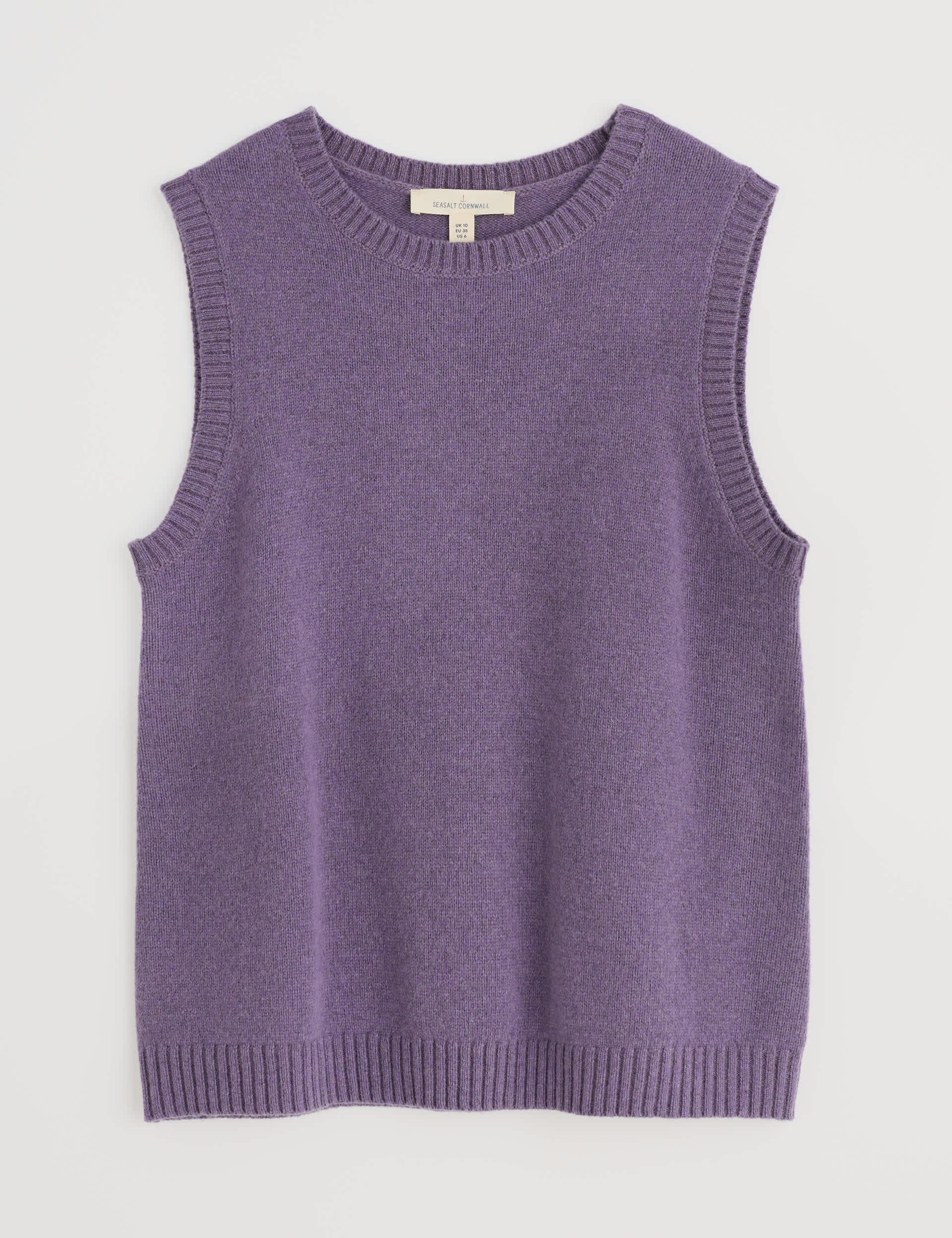 Seasalt Cornwall Women's Merino Wool Rich Knitted Vest - 14 - Purple, Purple