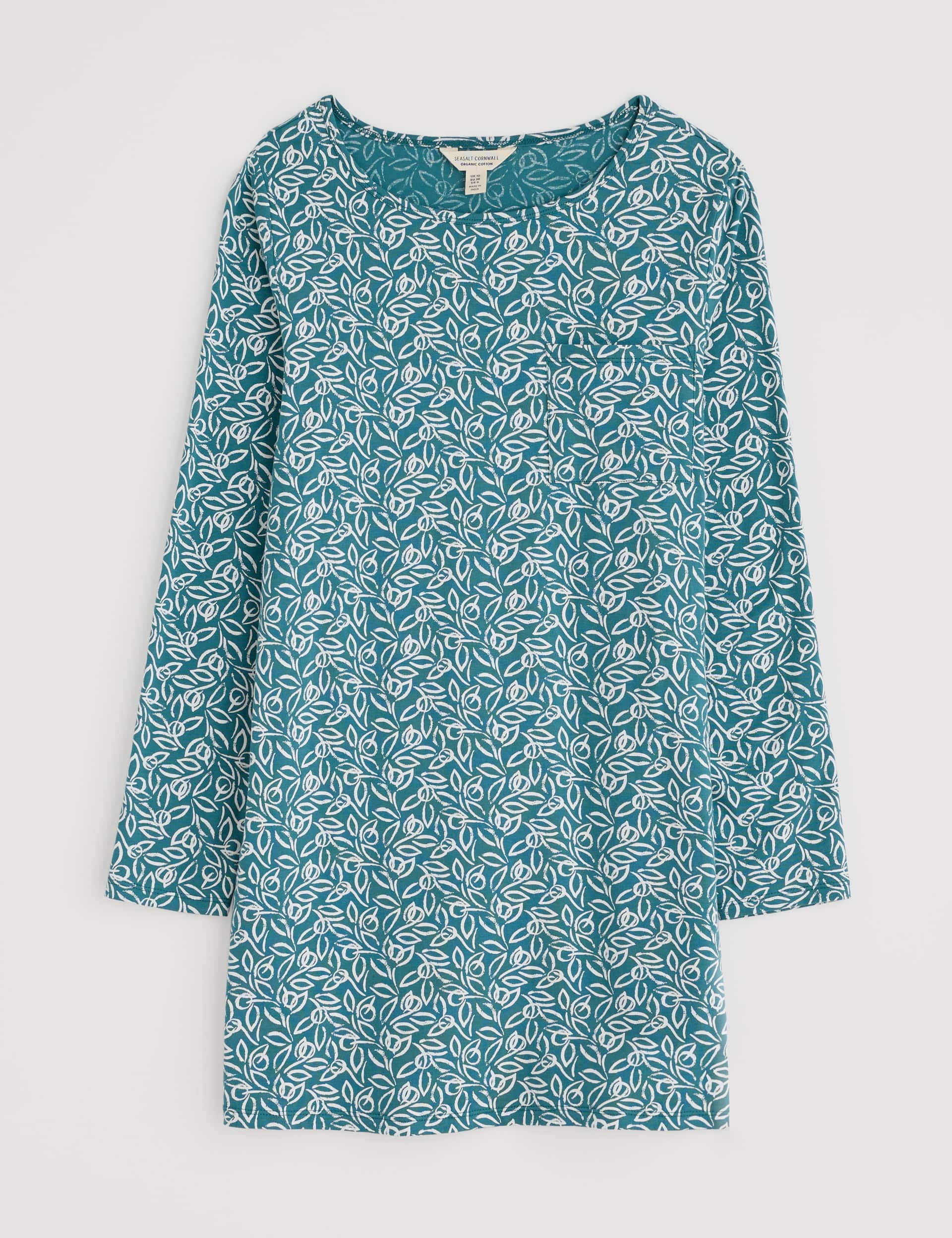 Seasalt Cornwall Women's Cotton Rich Printed Tunic - 16 - Teal Mix, Teal Mix