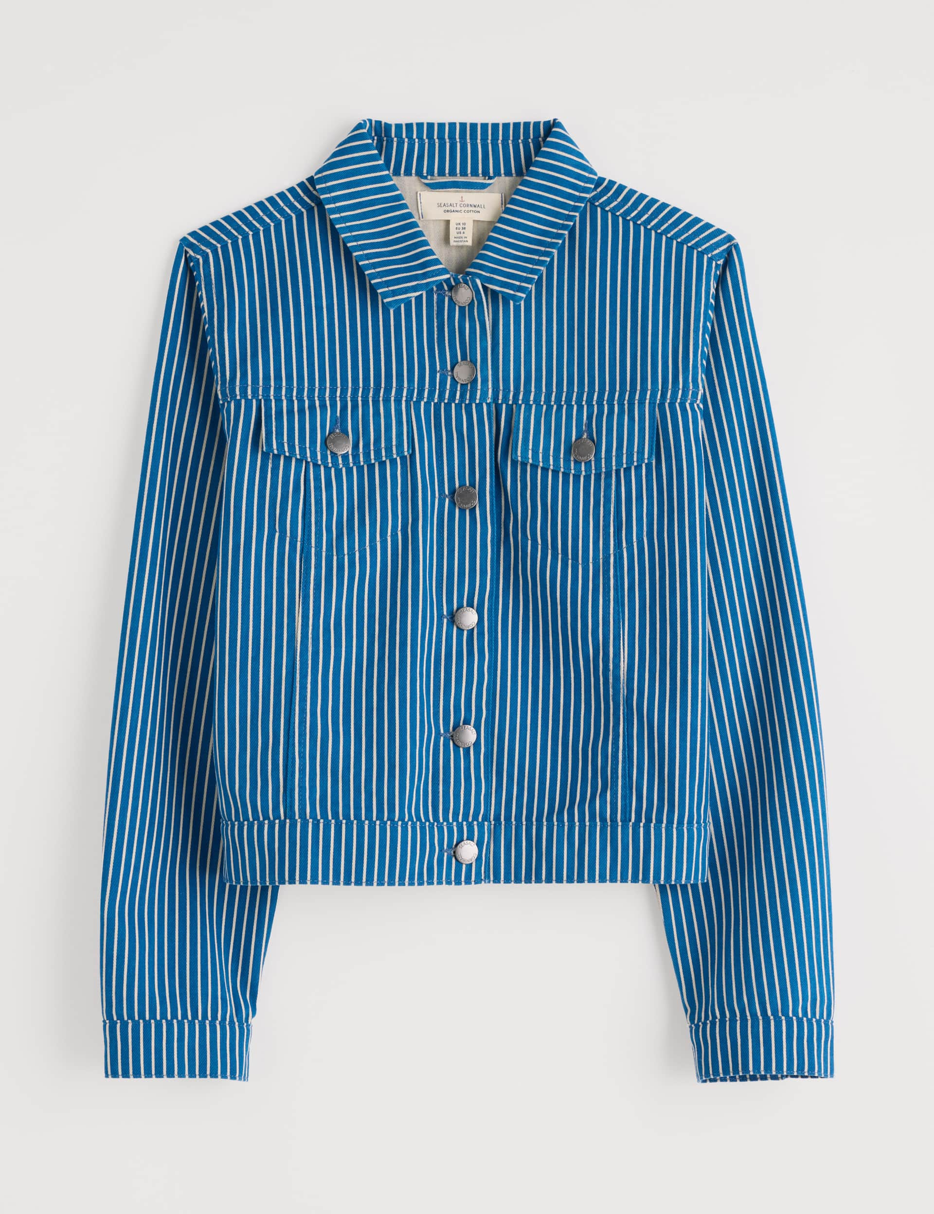 Seasalt Cornwall Women's Denim Striped Jacket - 12 - Blue Mix, Blue Mix