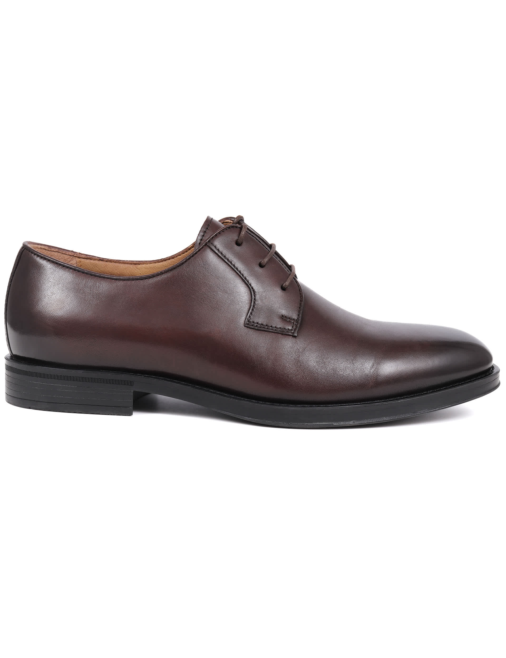 Jones Bootmaker Men's Wide Fit Leather Derby Shoes - 9 - Dark Brown, Dark Brown