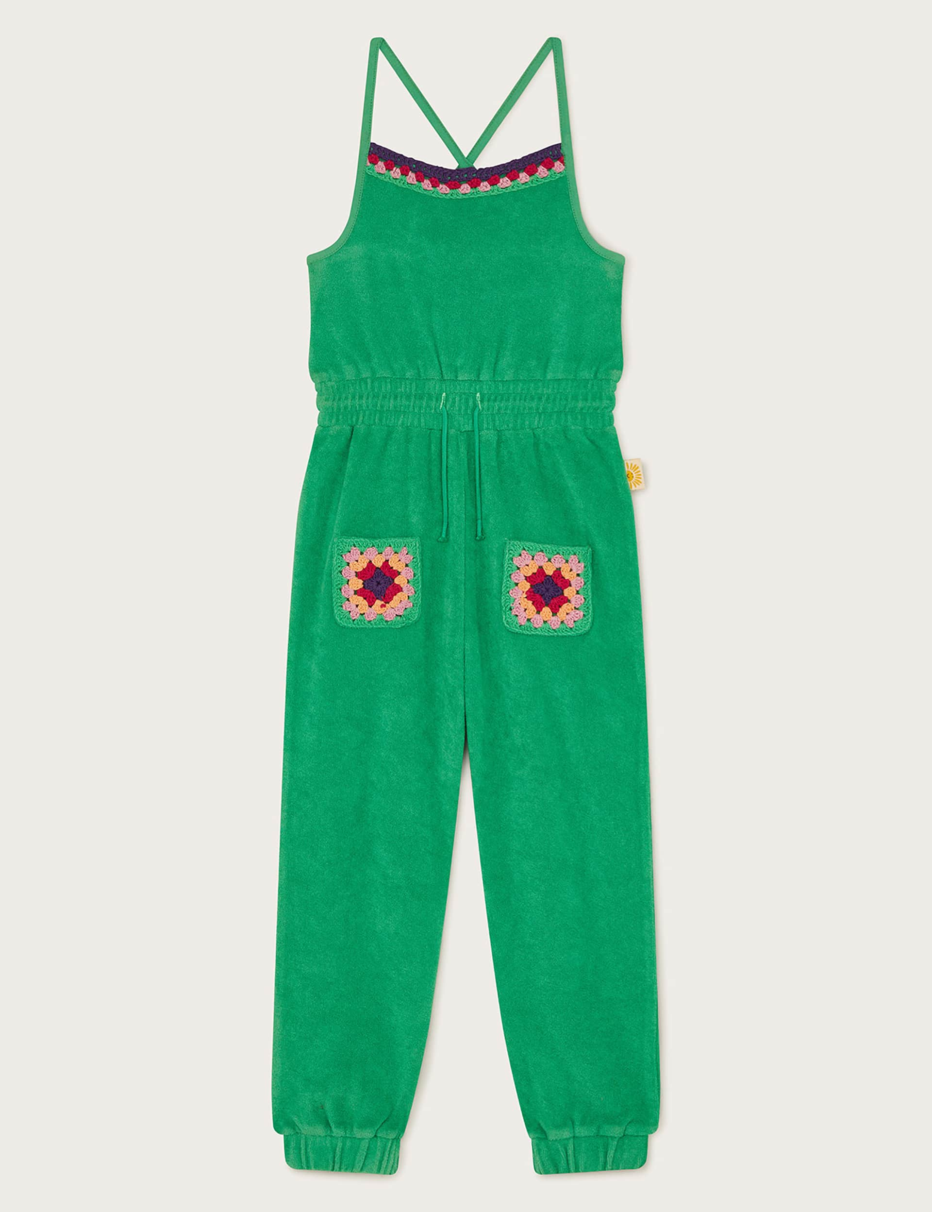 Monsoon Girls Pure Cotton Jumpsuit (3-13 Yrs) - 12-13 - Green, Green