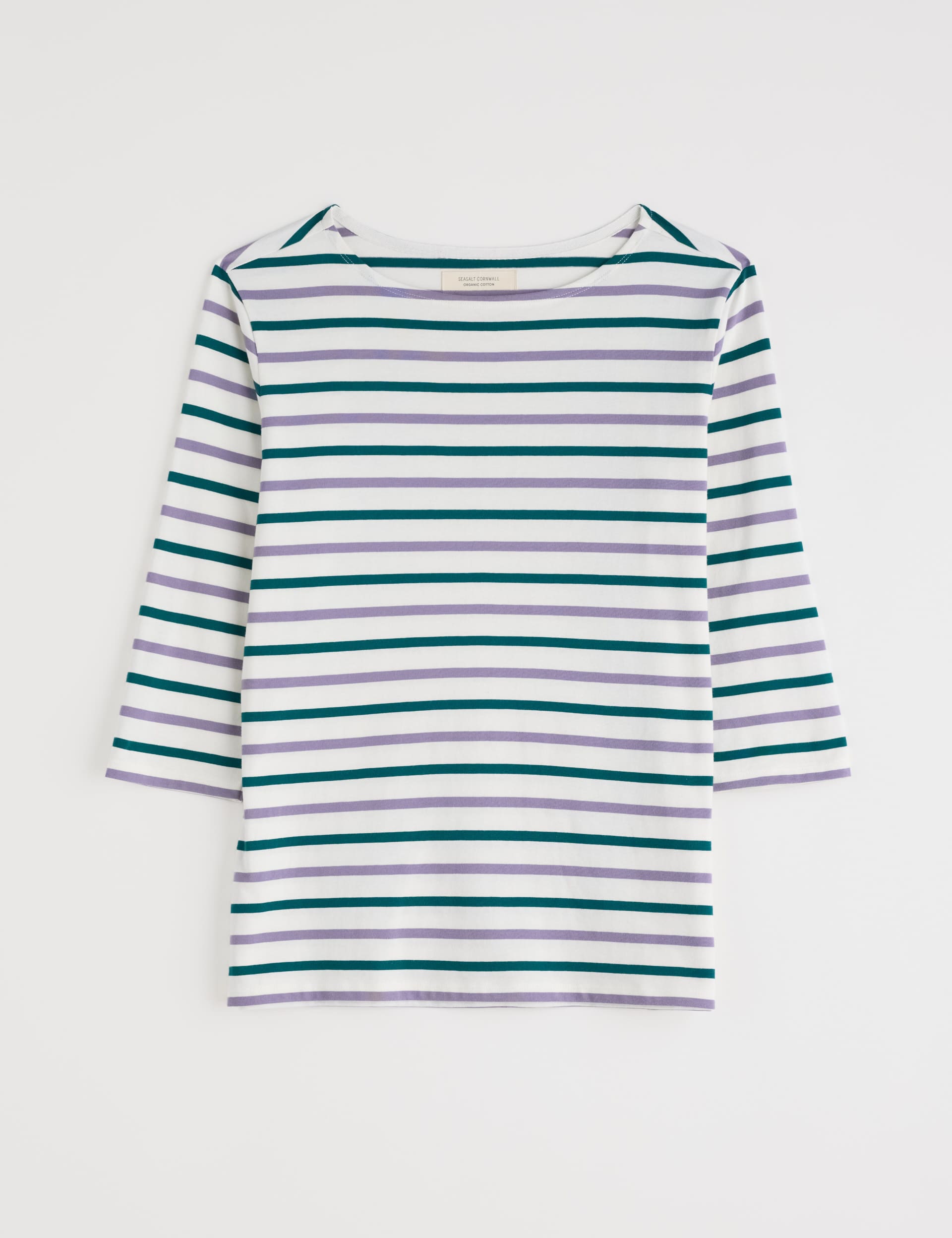 Seasalt Cornwall Women's Pure Cotton Striped Top - 16 - Purple Mix, Purple Mix