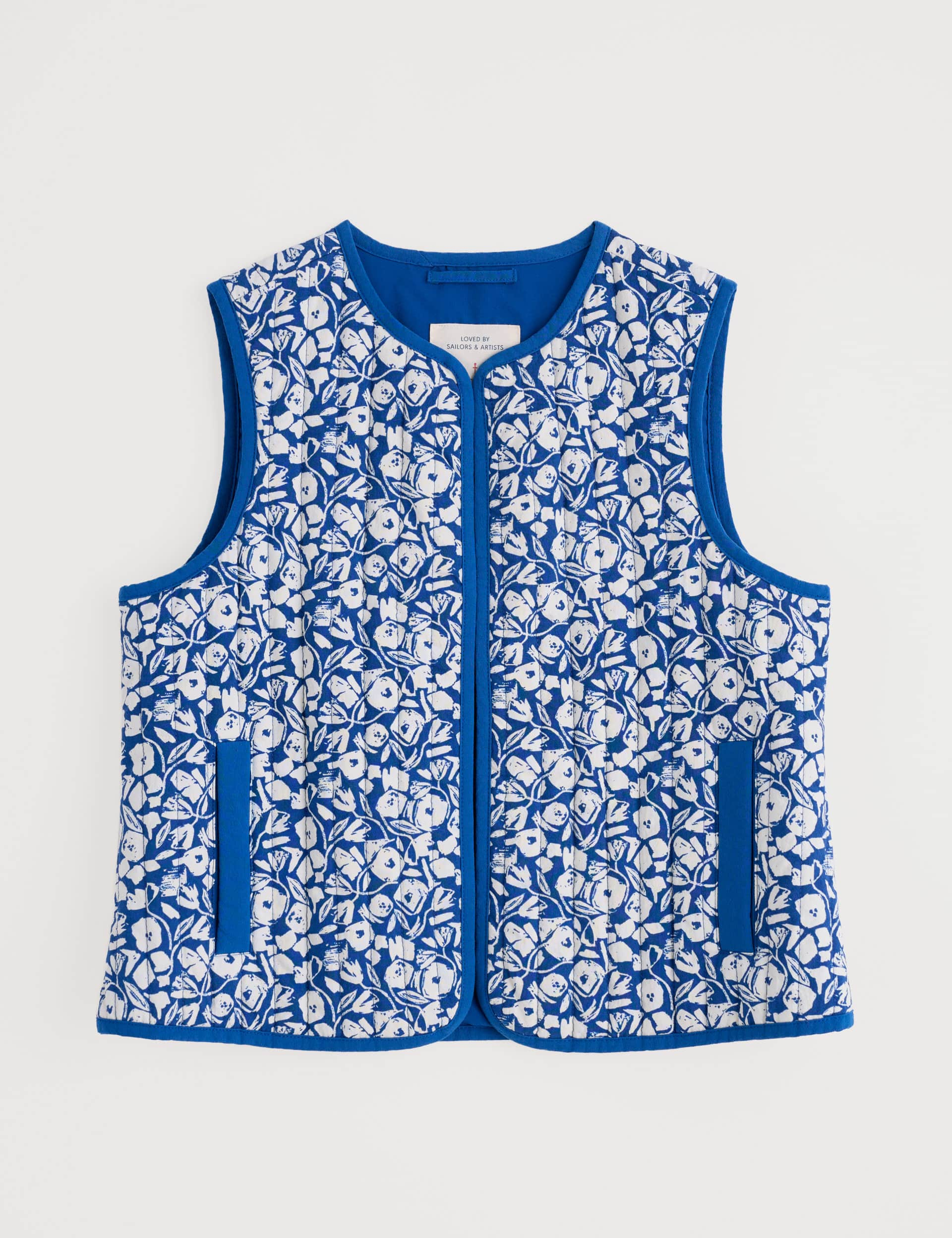 Seasalt Cornwall Women's Cord Floral Gilet - 12 - Blue Mix, Blue Mix