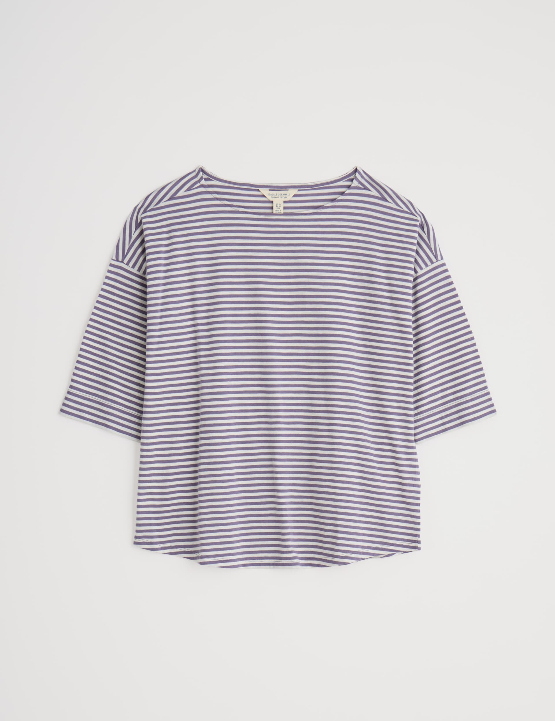 Seasalt Cornwall Women's Pure Cotton Striped Top - 16 - Purple Mix, Purple Mix