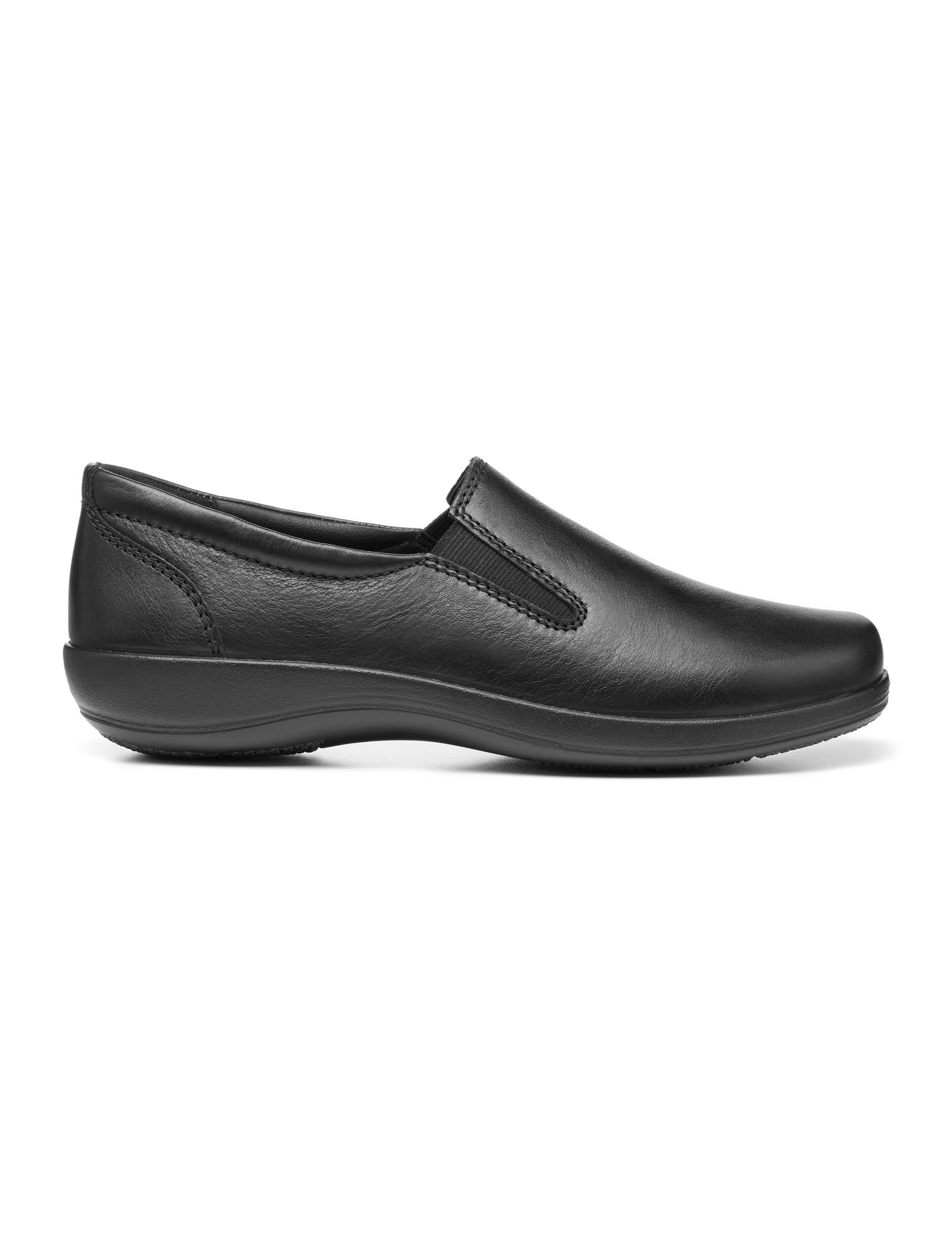 Hotter Women's Glove II Wide Fit Leather Loafers - 5.5 - Black, Black