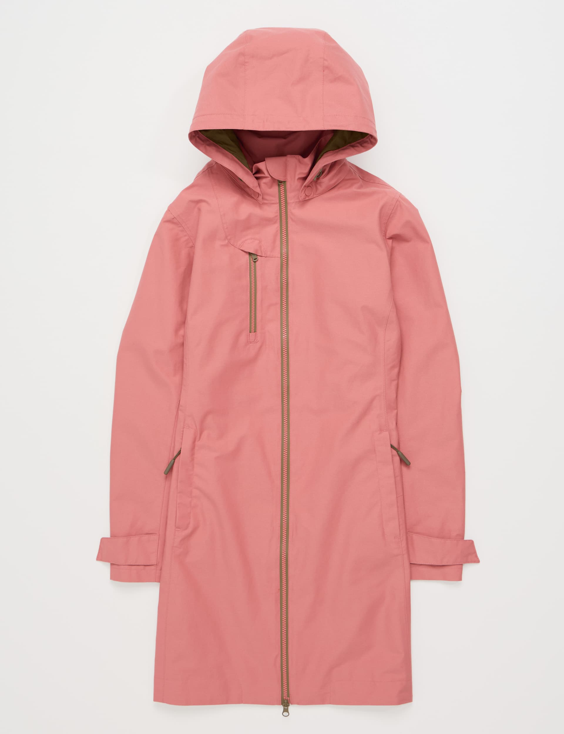 Seasalt Cornwall Women's Cotton Rich Longline Raincoat - 14 - Pink, Green,Pink,Yellow