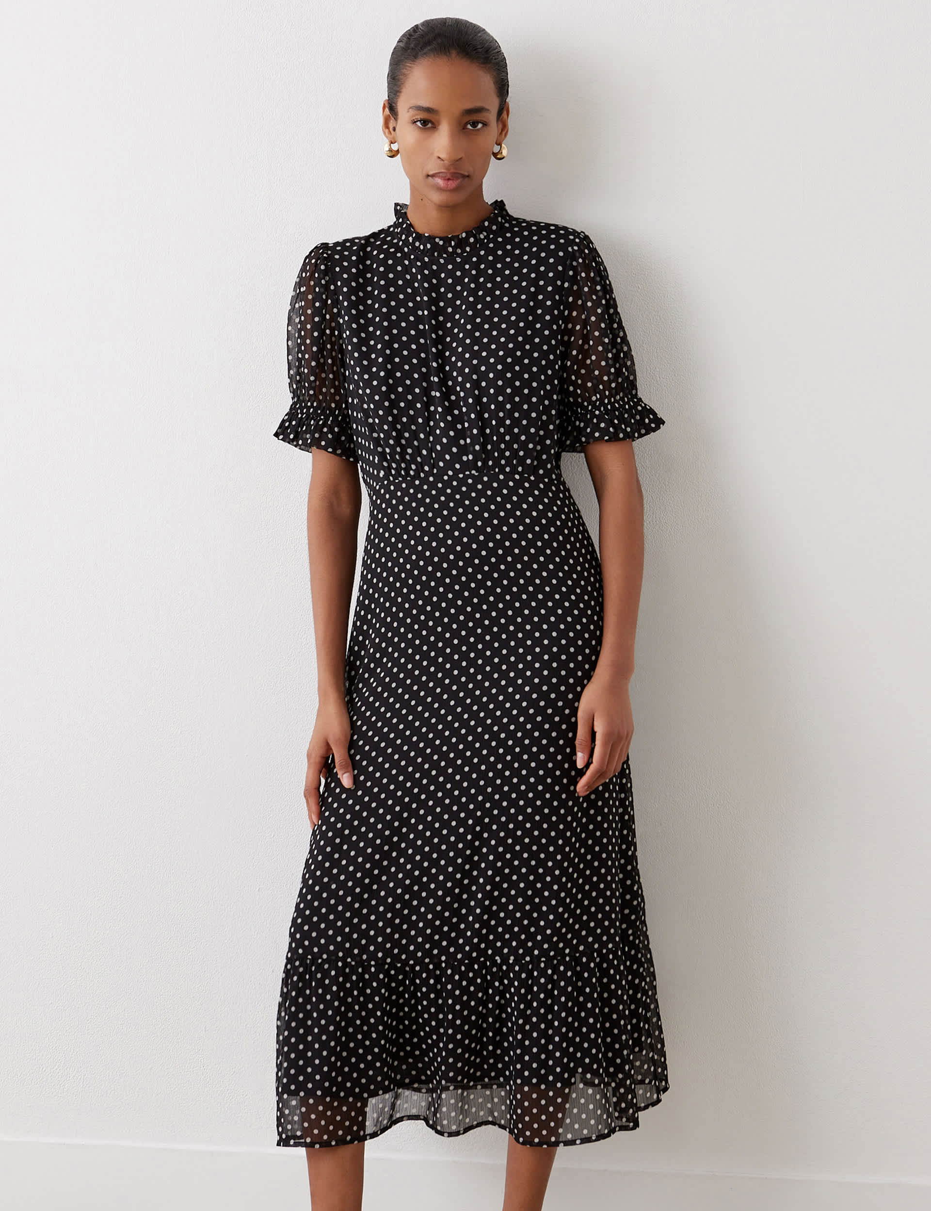Finery London Women's Polka Dot Midi Tea Dress