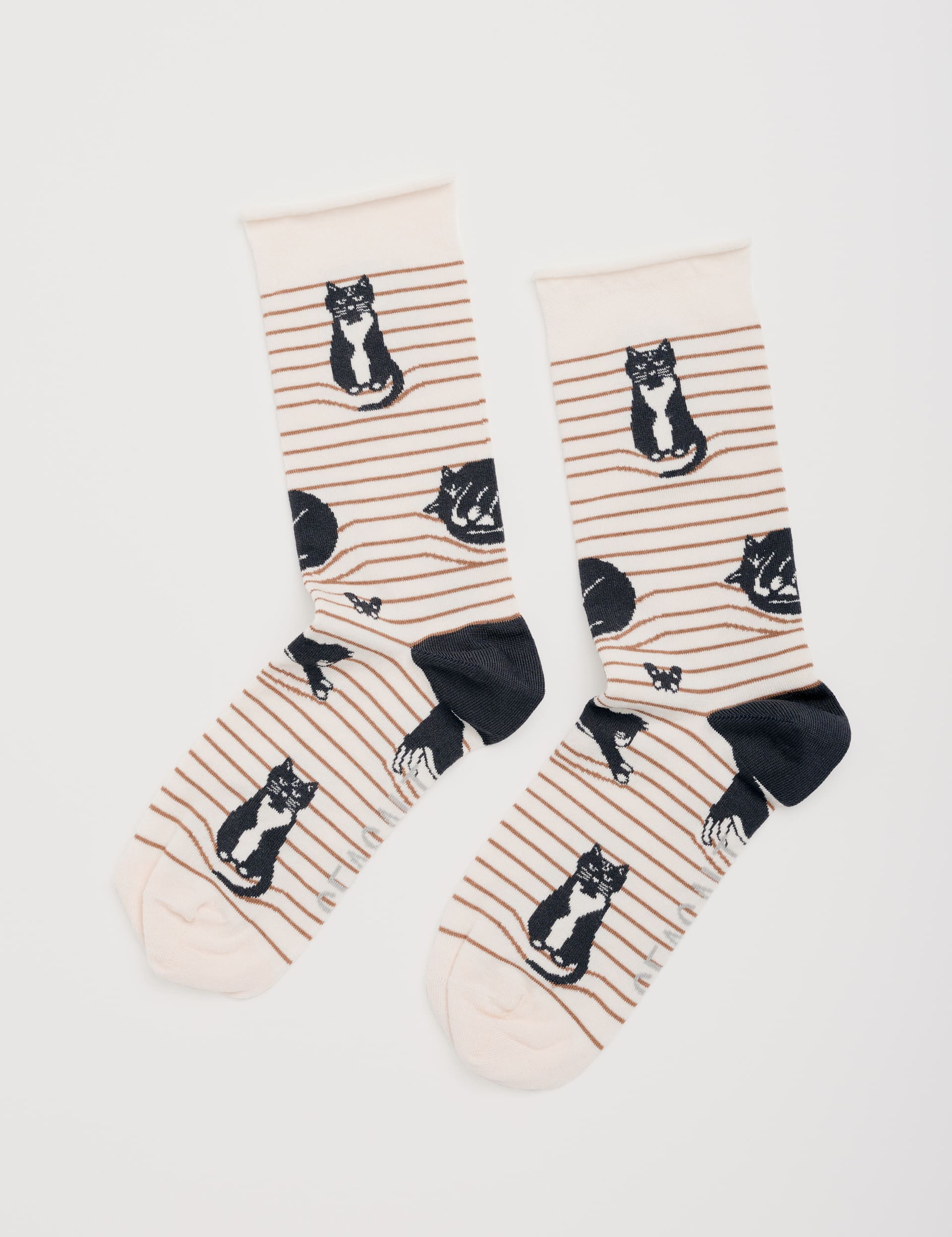 Seasalt Cornwall Women's Cat Ankle High Socks - White Mix, White Mix