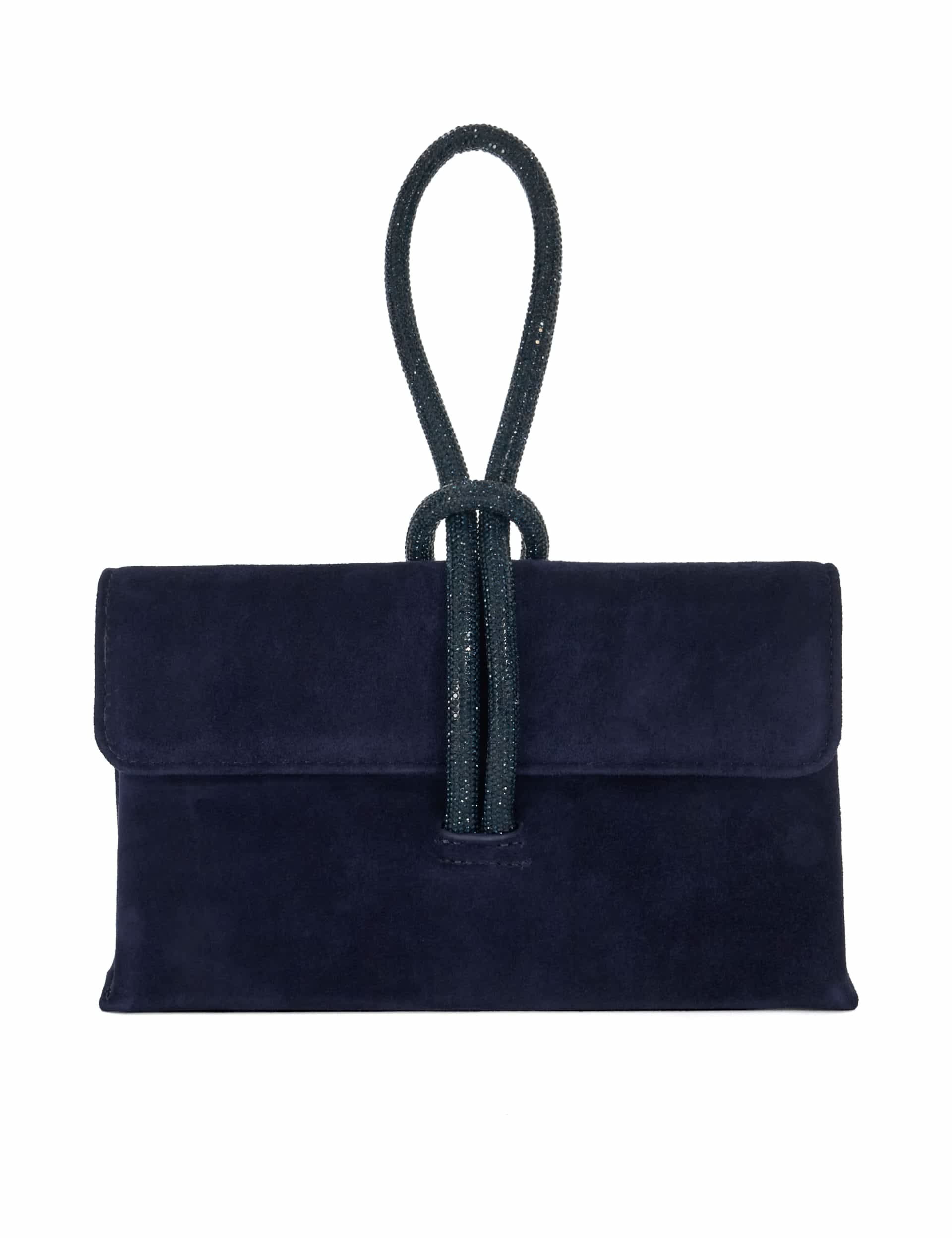 Dune London Women's Suede Beaded Handle Grab Bag - Navy, Navy