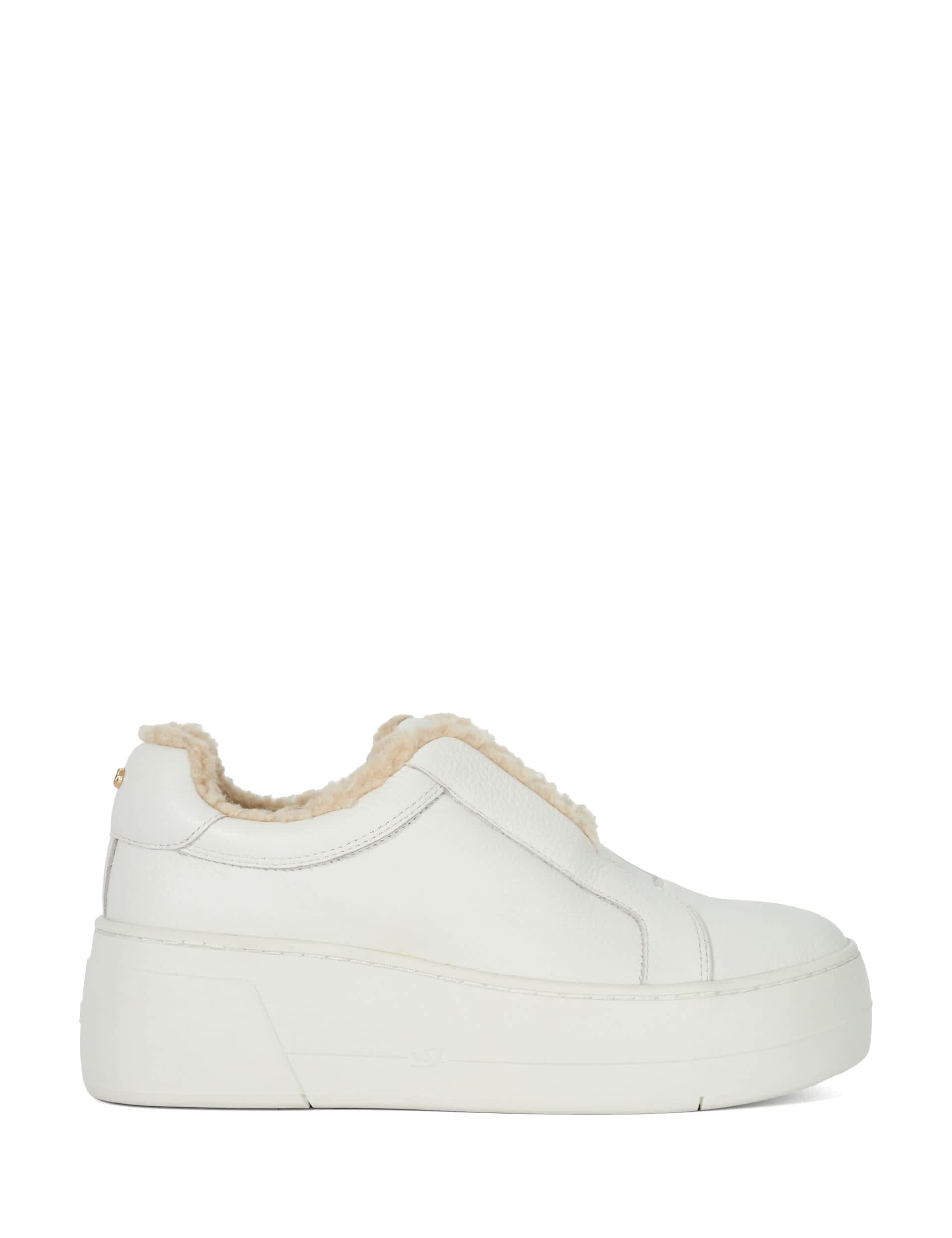 Dune London Women's Leather Slip On Chunky Trainers - 5 - White, White