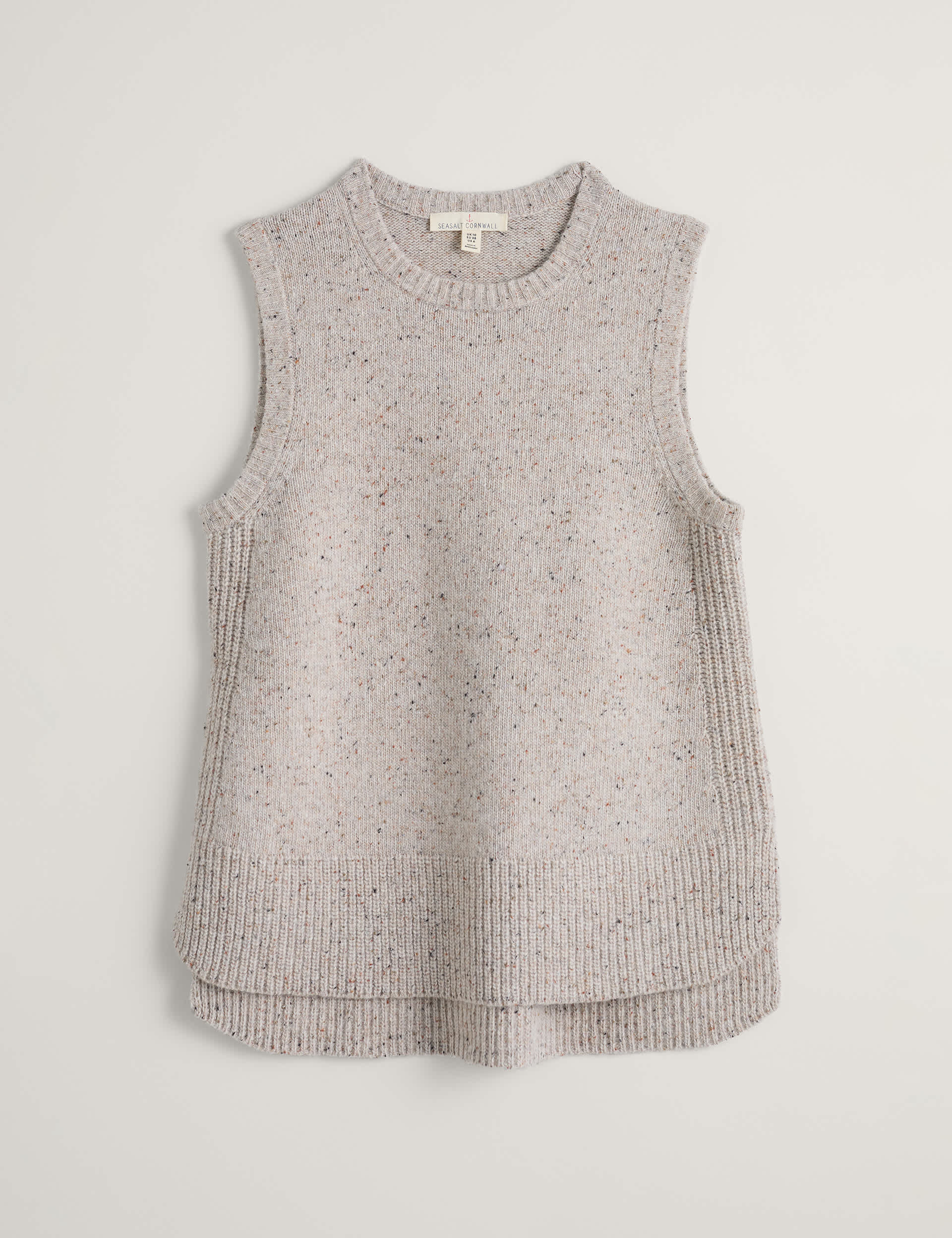 Seasalt Cornwall Women's Wool Rich Crew Neck Knitted Vest - 8 - Natural, Natural