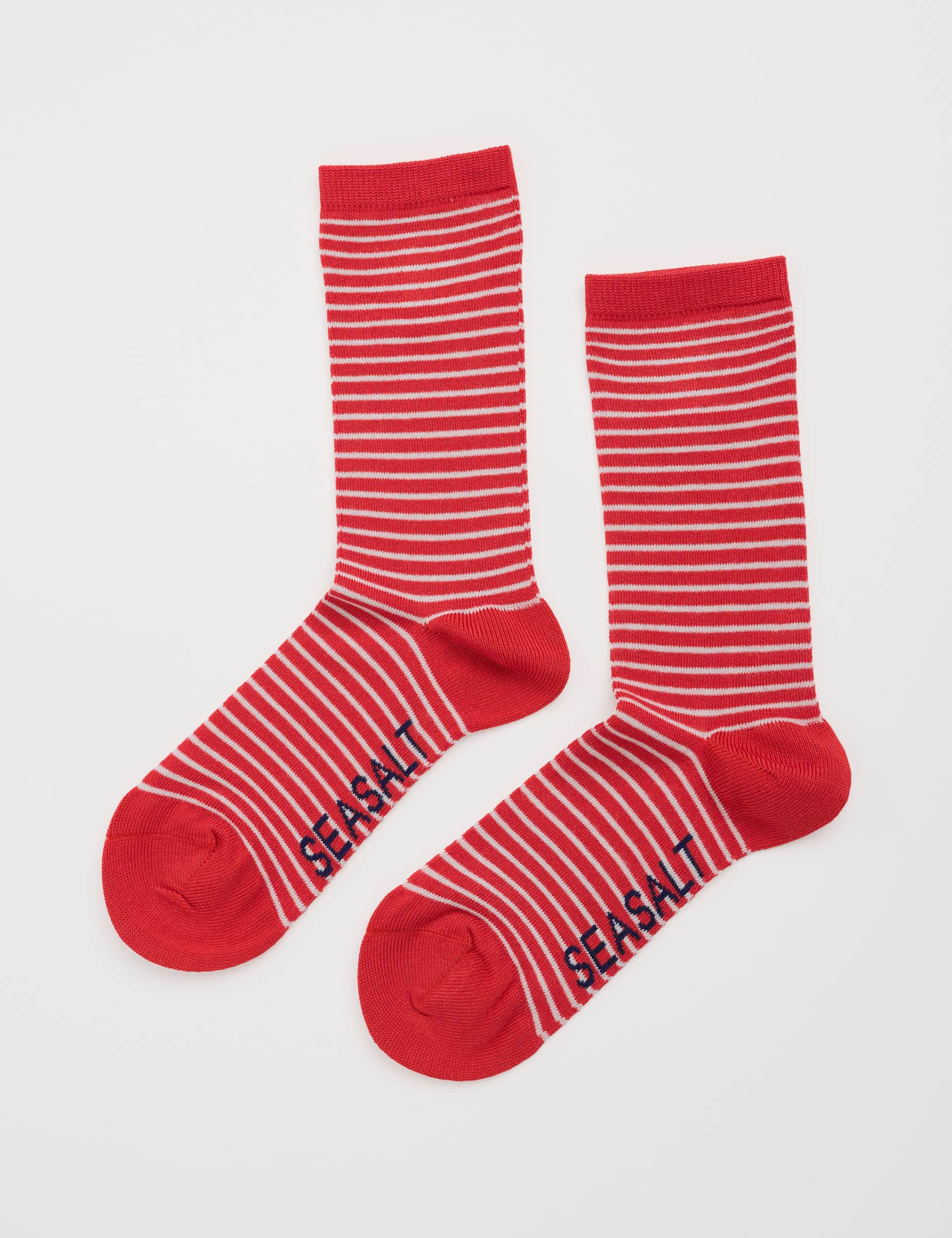 Seasalt Cornwall Women's Striped Ankle High Socks - Red Mix, Red Mix