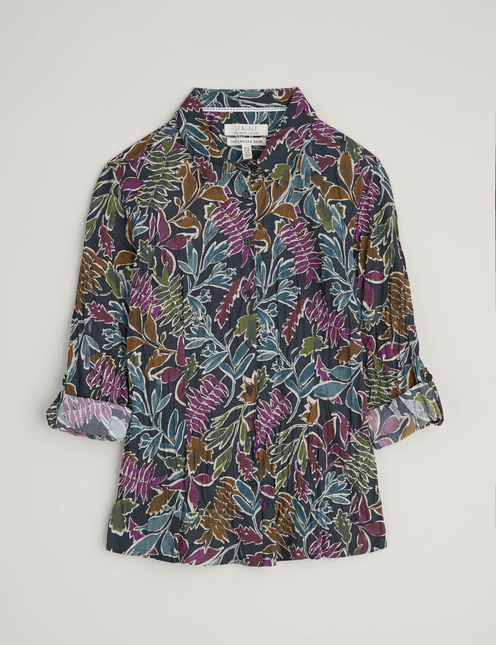 Seasalt Cornwall Women's Pure Cotton Leaf Print Shirt - 16 - Multi, Multi