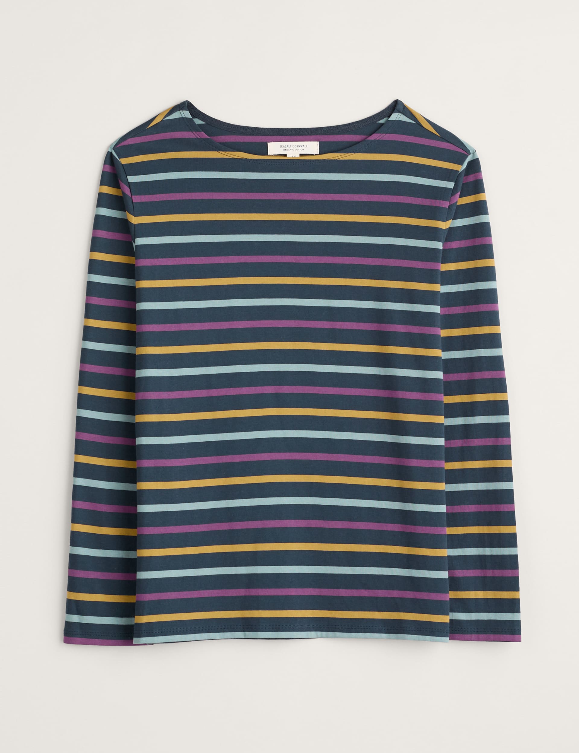 Seasalt Cornwall Women's Pure Cotton Striped Slash Neck Top - 20 - Multi, Multi