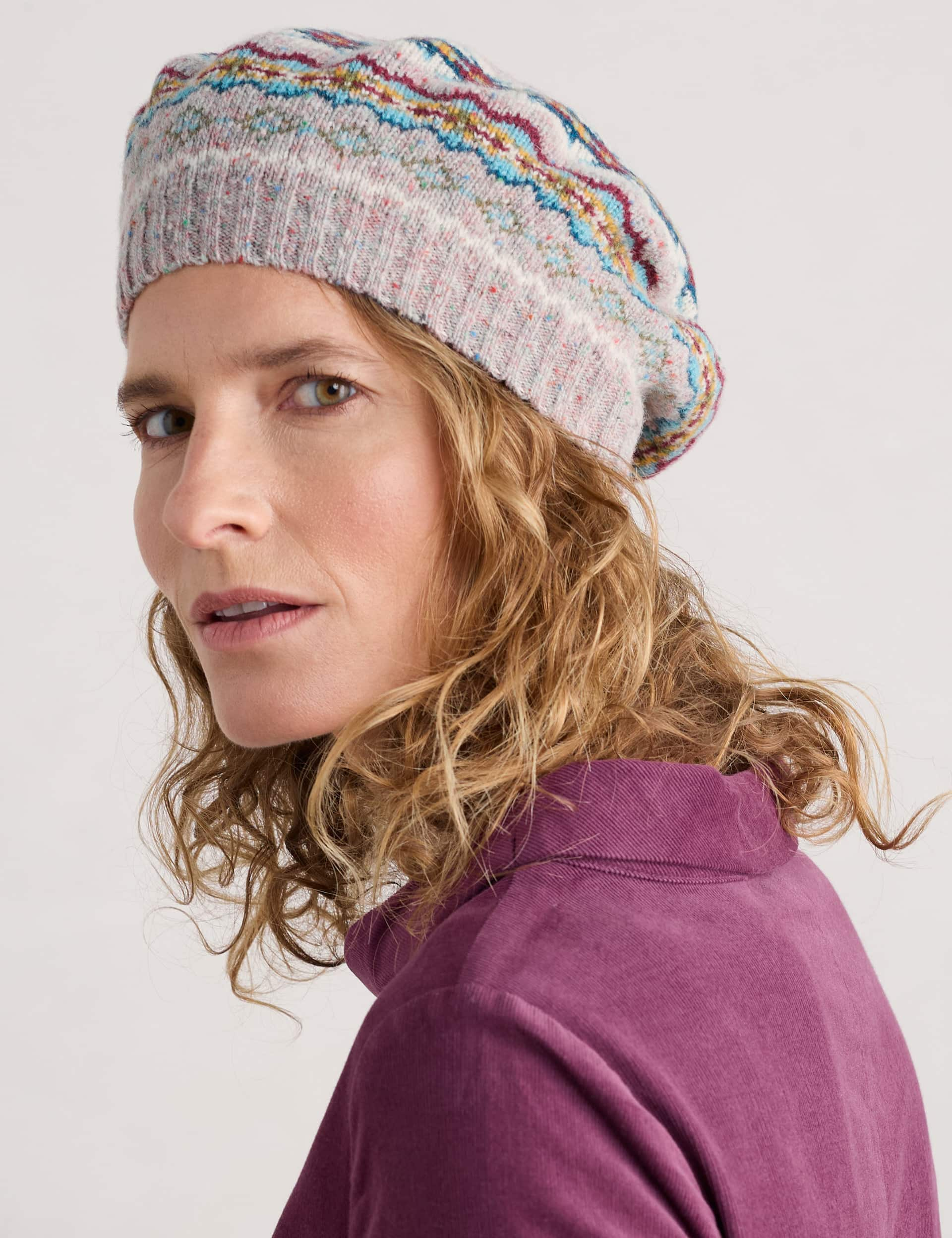 Seasalt Cornwall Women's Lambswool Rich Knitted Fair Isle Beret - Multi, Multi