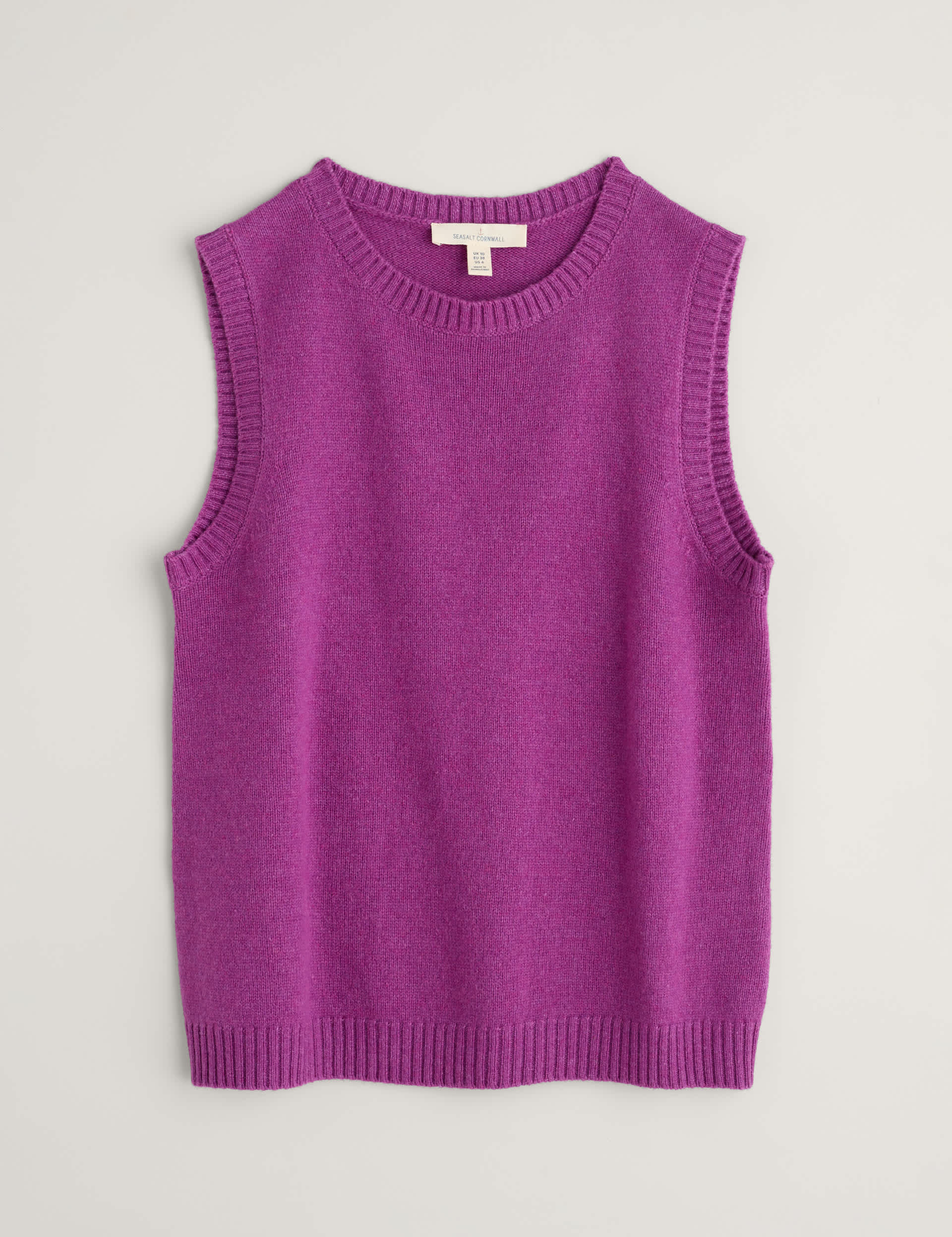 Seasalt Cornwall Women's Merino Wool Rich Knitted Vest - 24 - Purple, Purple