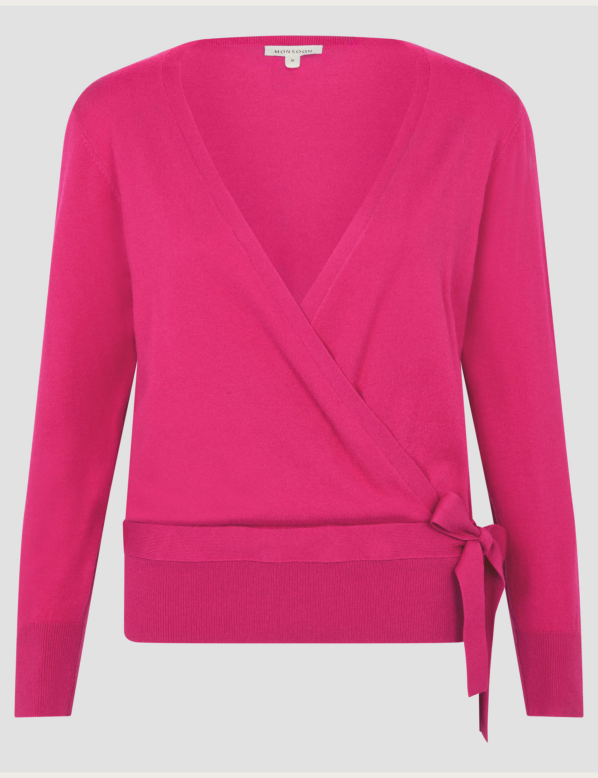 Monsoon Women's V-Neck Wrap Cardigan - S - Bright Pink, Bright Pink