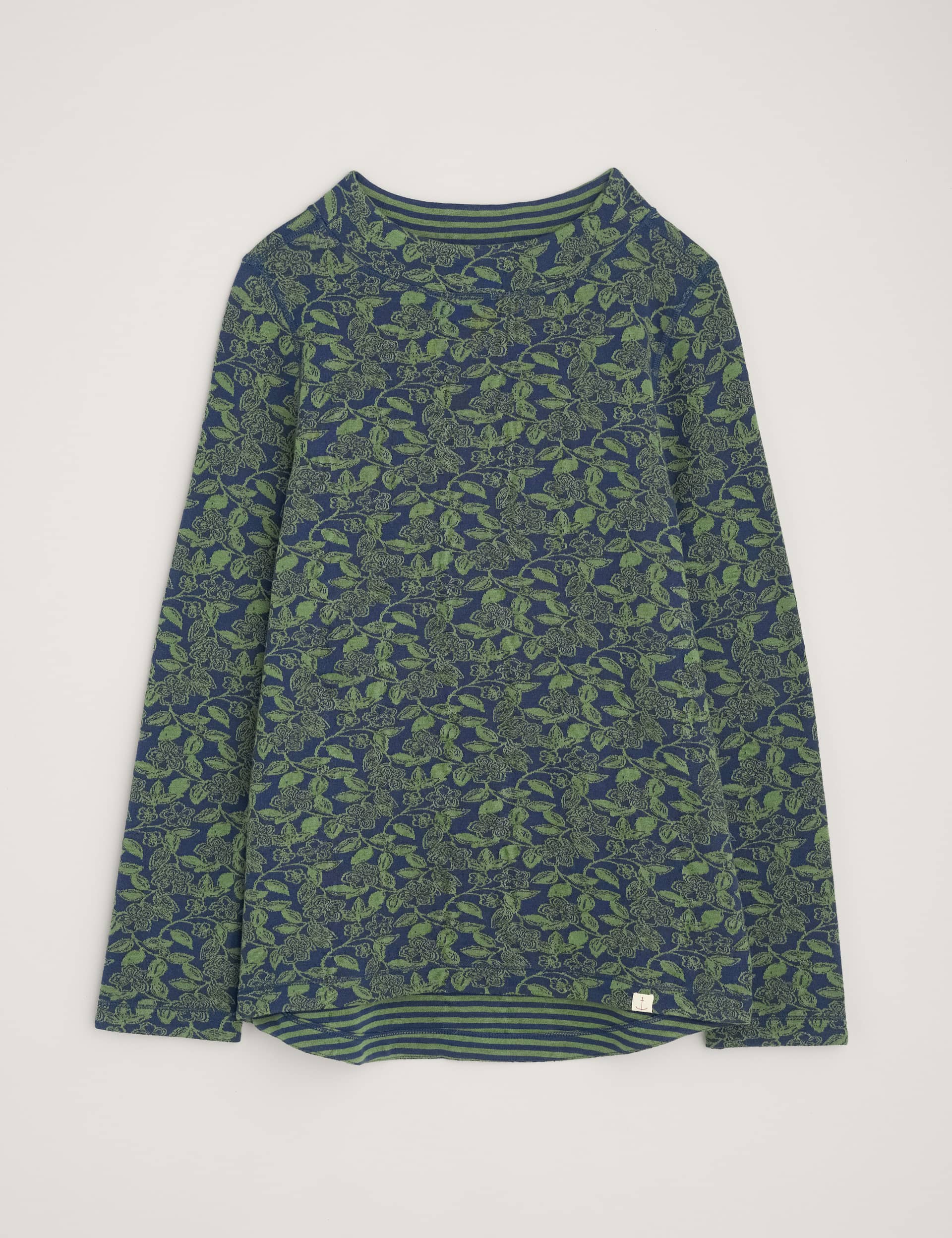 Seasalt Cornwall Women's Cotton Rich Jacquard Sweatshirt - 10 - Green Mix, Green Mix