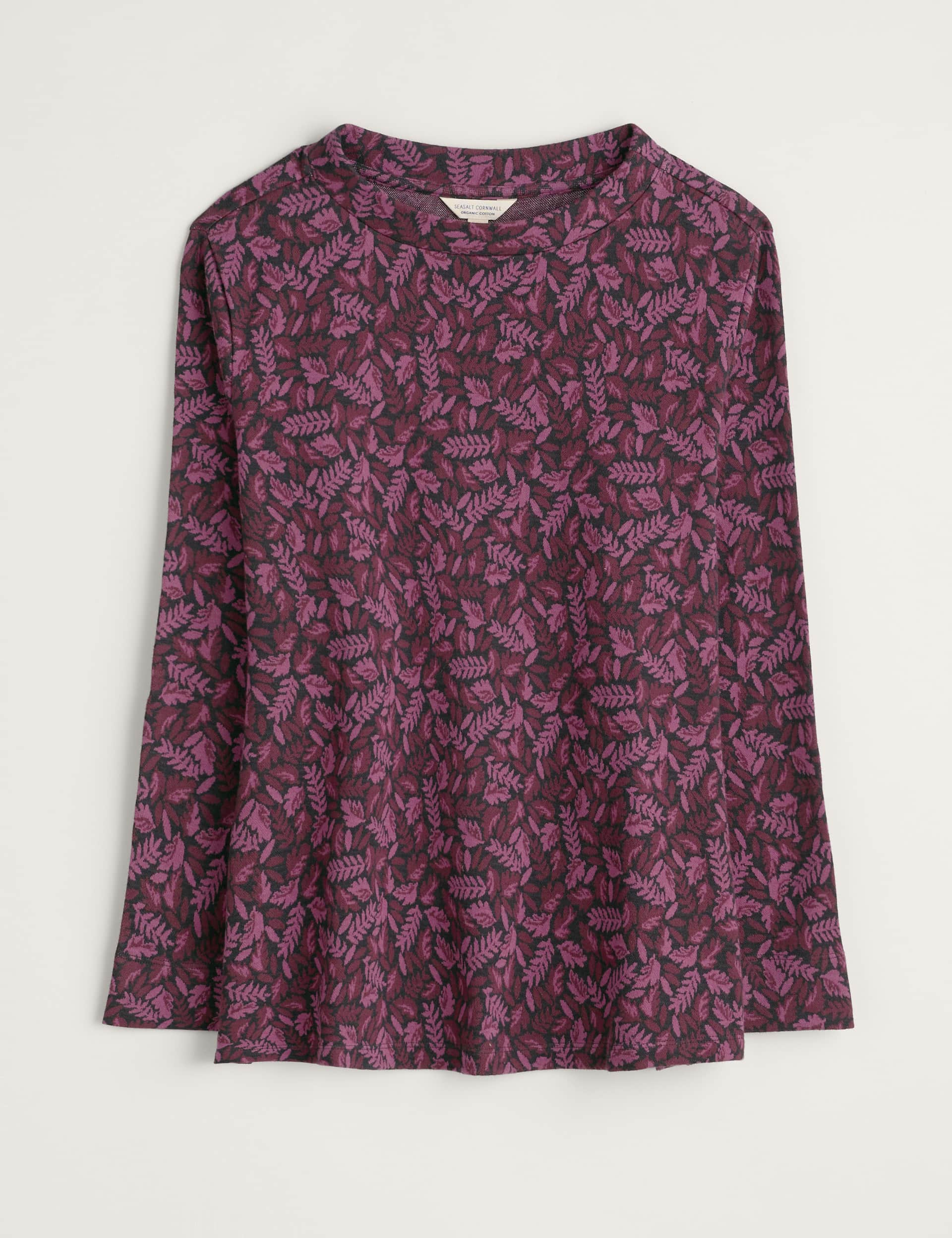 Seasalt Cornwall Women's Cotton Rich Floral Relaxed Sweatshirt - 8 - Purple Mix, Purple Mix