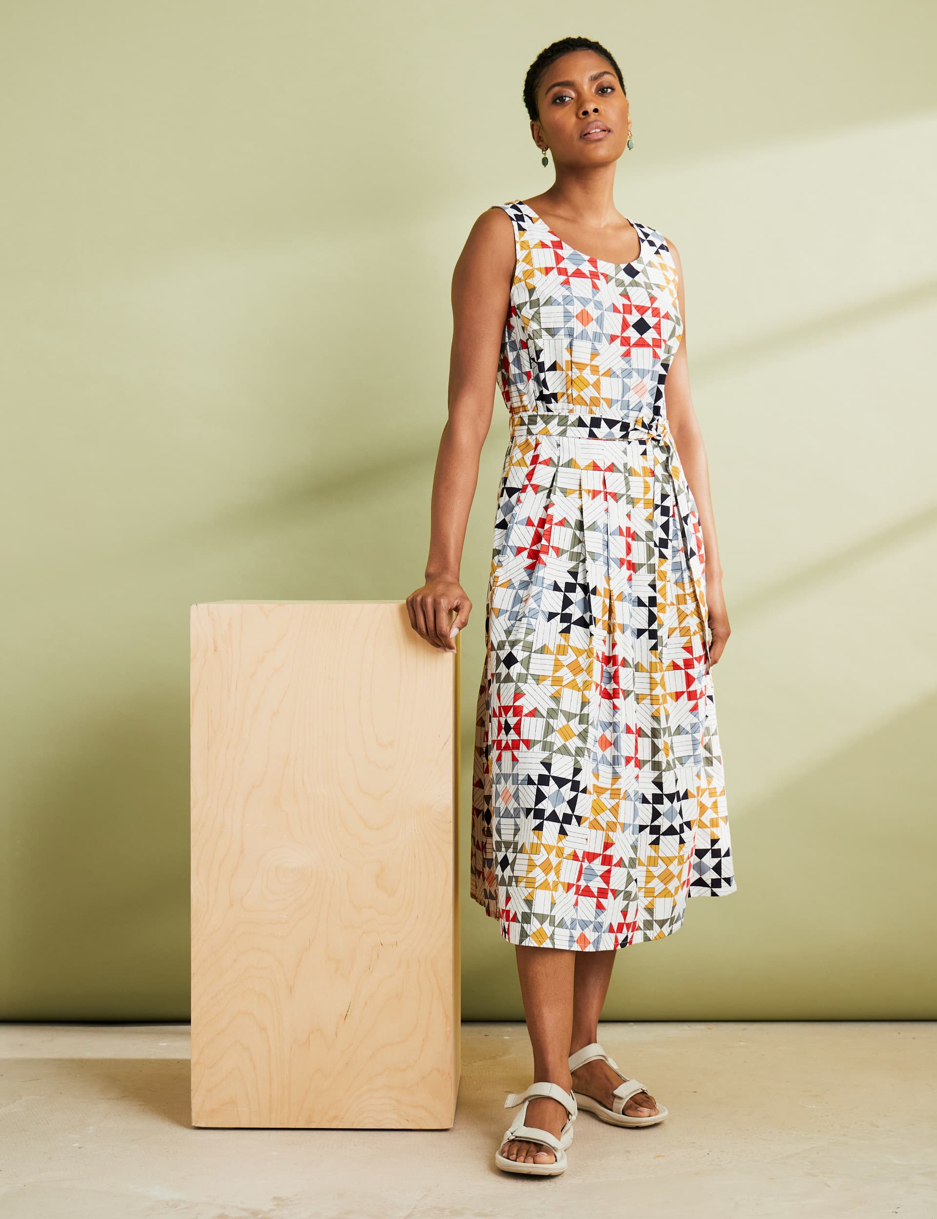 Seasalt Cornwall Women's Pure Cotton Printed Midi Waisted Dress