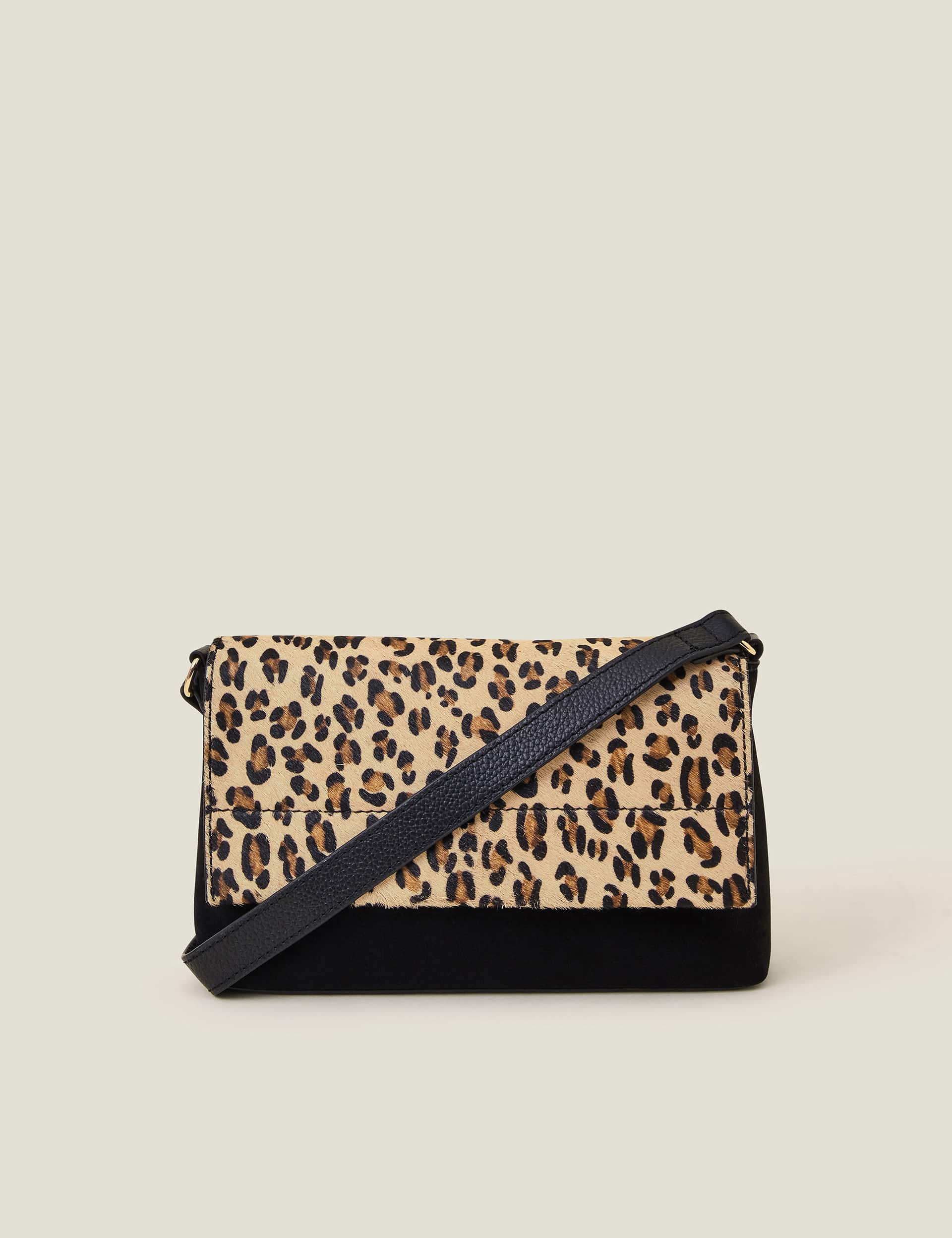 Accessorize Women's Leather Animal Print Cross Body Bag