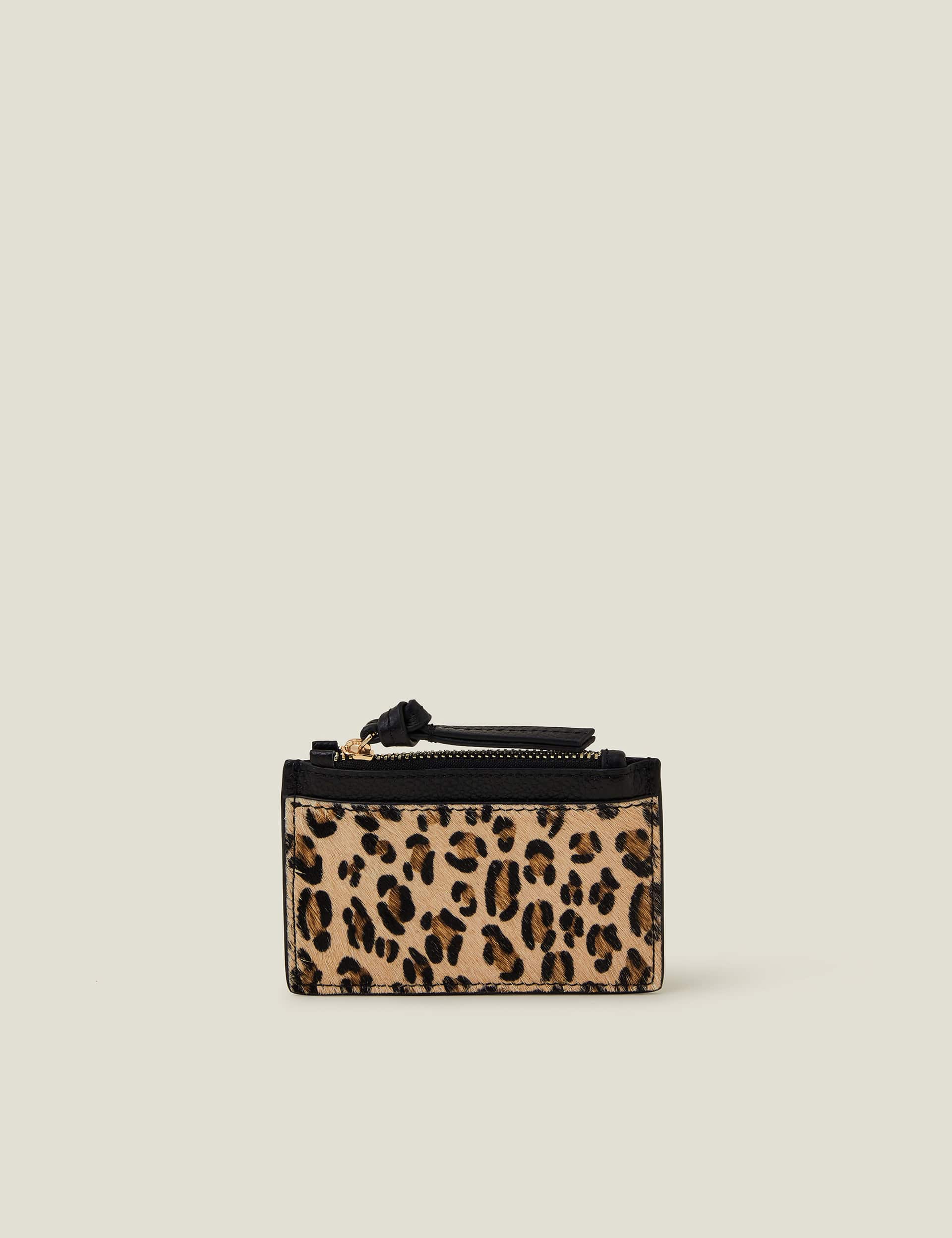 Accessorize Women's Leather Animal Print Card Holder