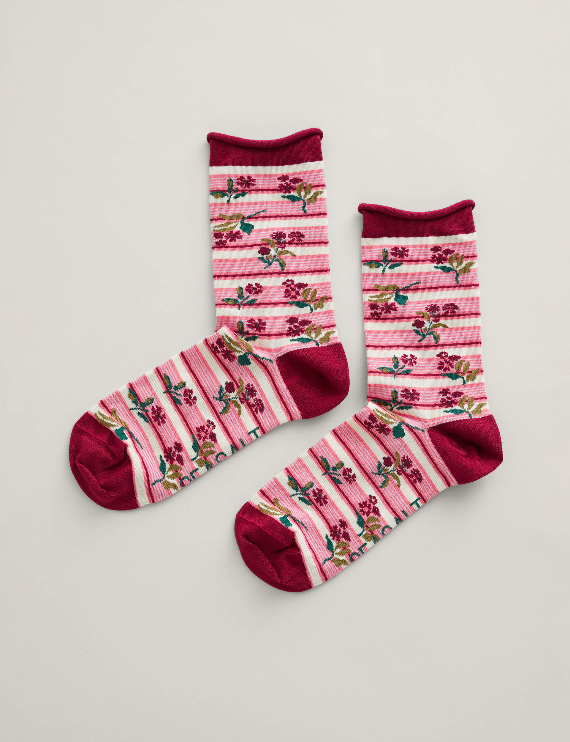 Seasalt Cornwall Women's Patterned Ankle Socks - Pink Mix, Pink Mix