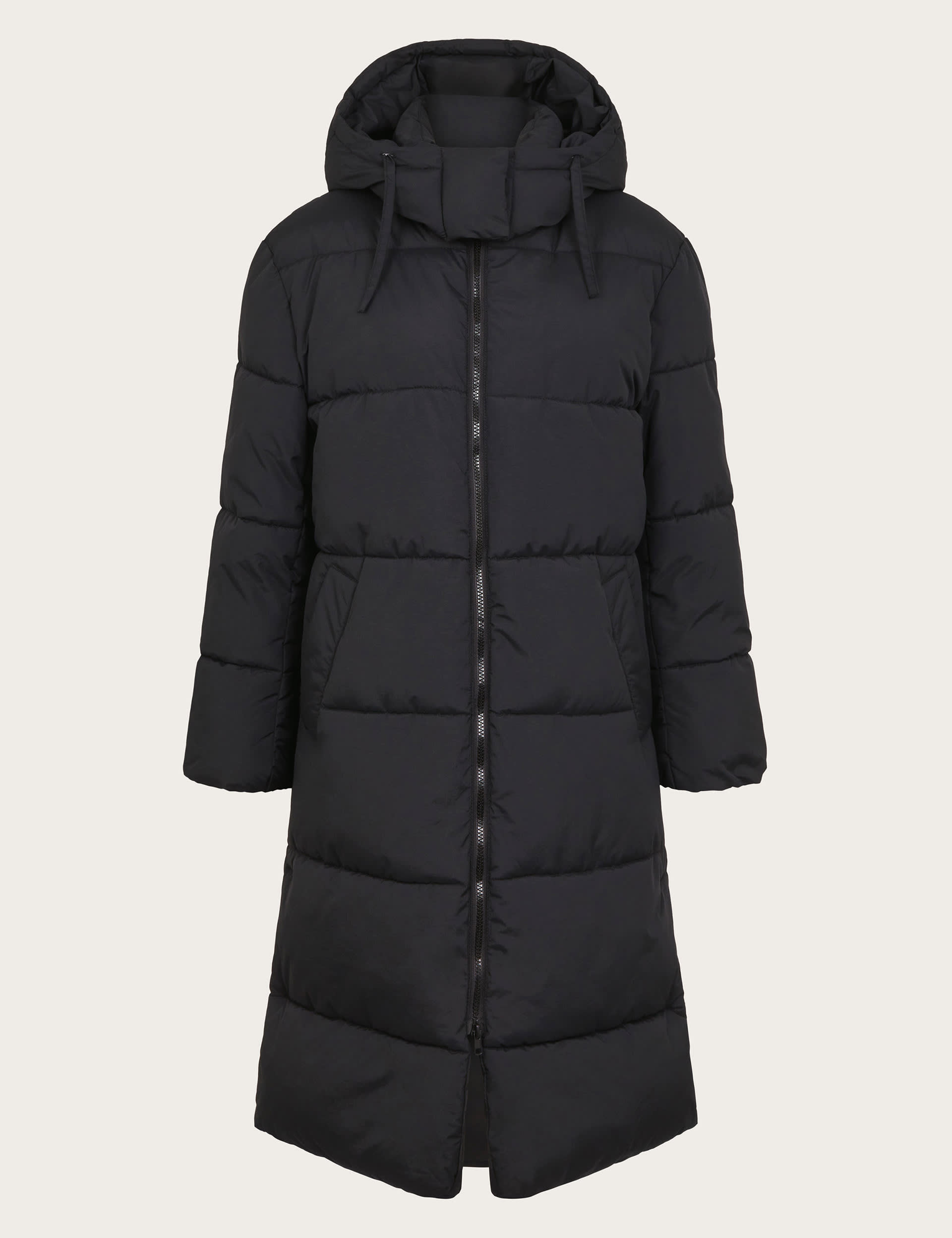 Monsoon Women's Hooded Longline Puffer Coat - XXL - Black, Black