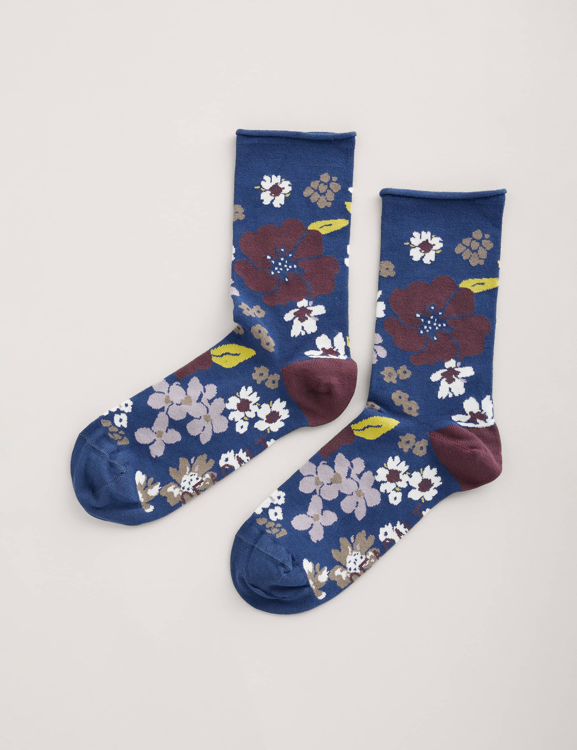 Seasalt Cornwall Women's Floral Socks - Purple Mix, Purple Mix