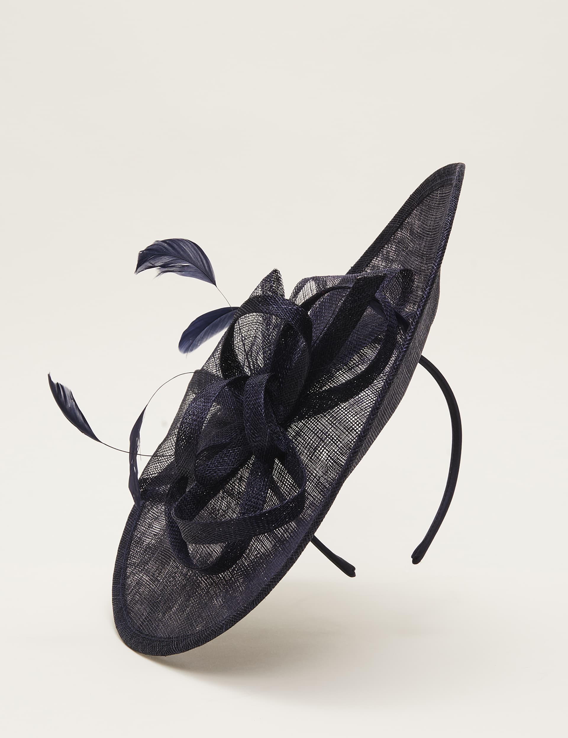 Phase Eight Women's Bow and Feather Fascinator - Navy, Navy