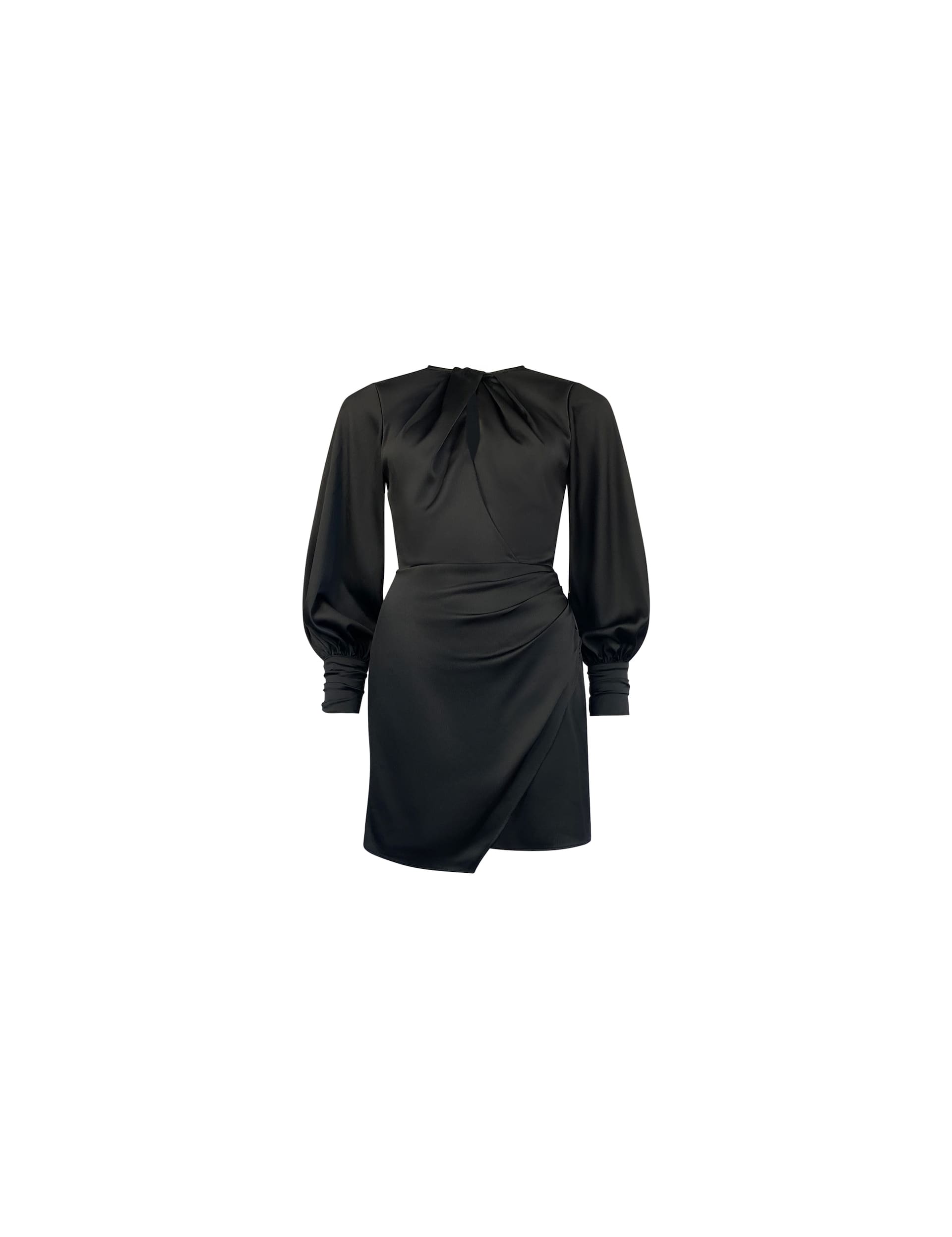 Ro&Zo Women's Satin Twist Front Mini Tailored Dress - 8REG - Black, Black