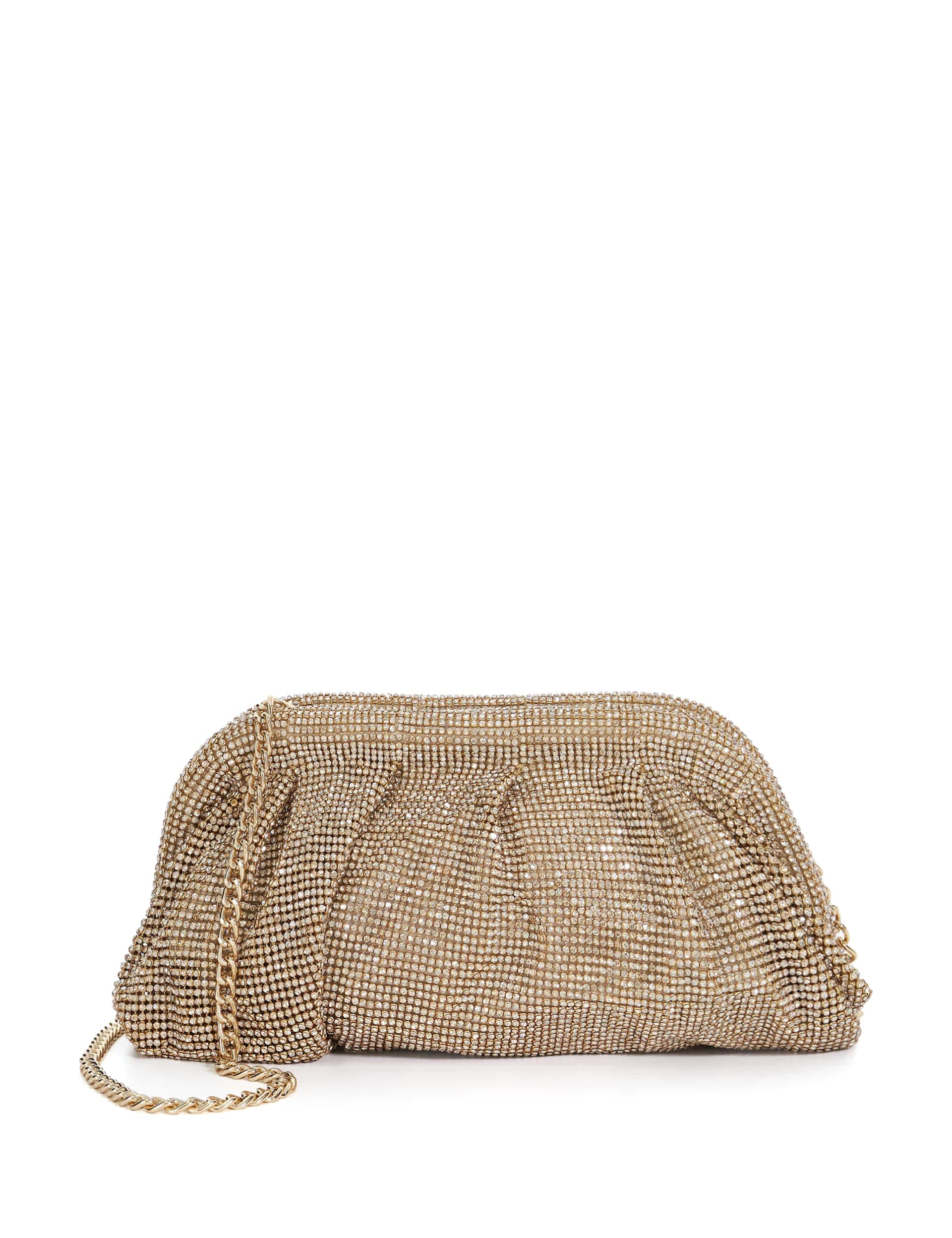 Dune London Women's Premium Crystal Clutch Bag - Gold, Gold