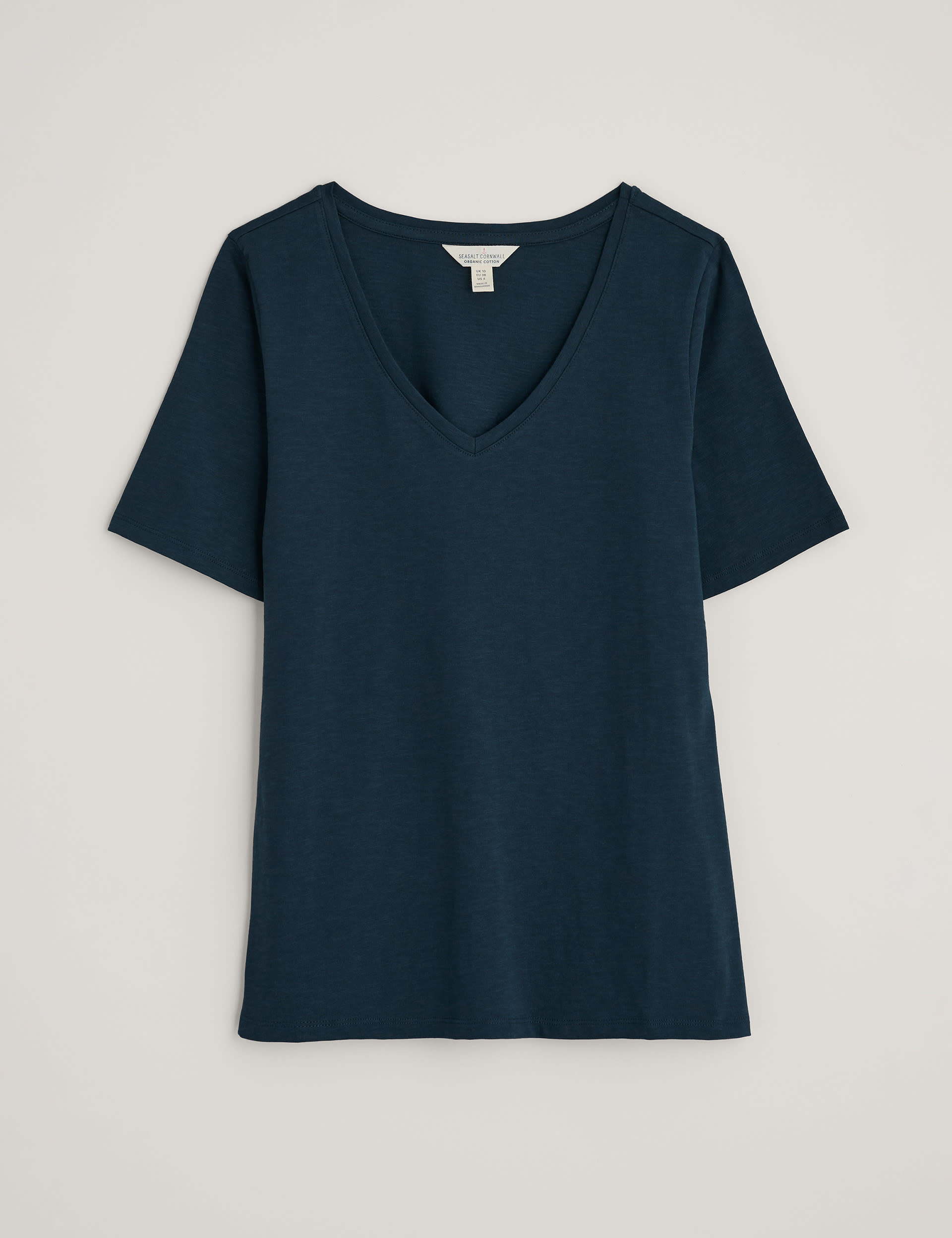 Seasalt Cornwall Women's Pure Cotton T-Shirt - 12 - Navy, Navy,White