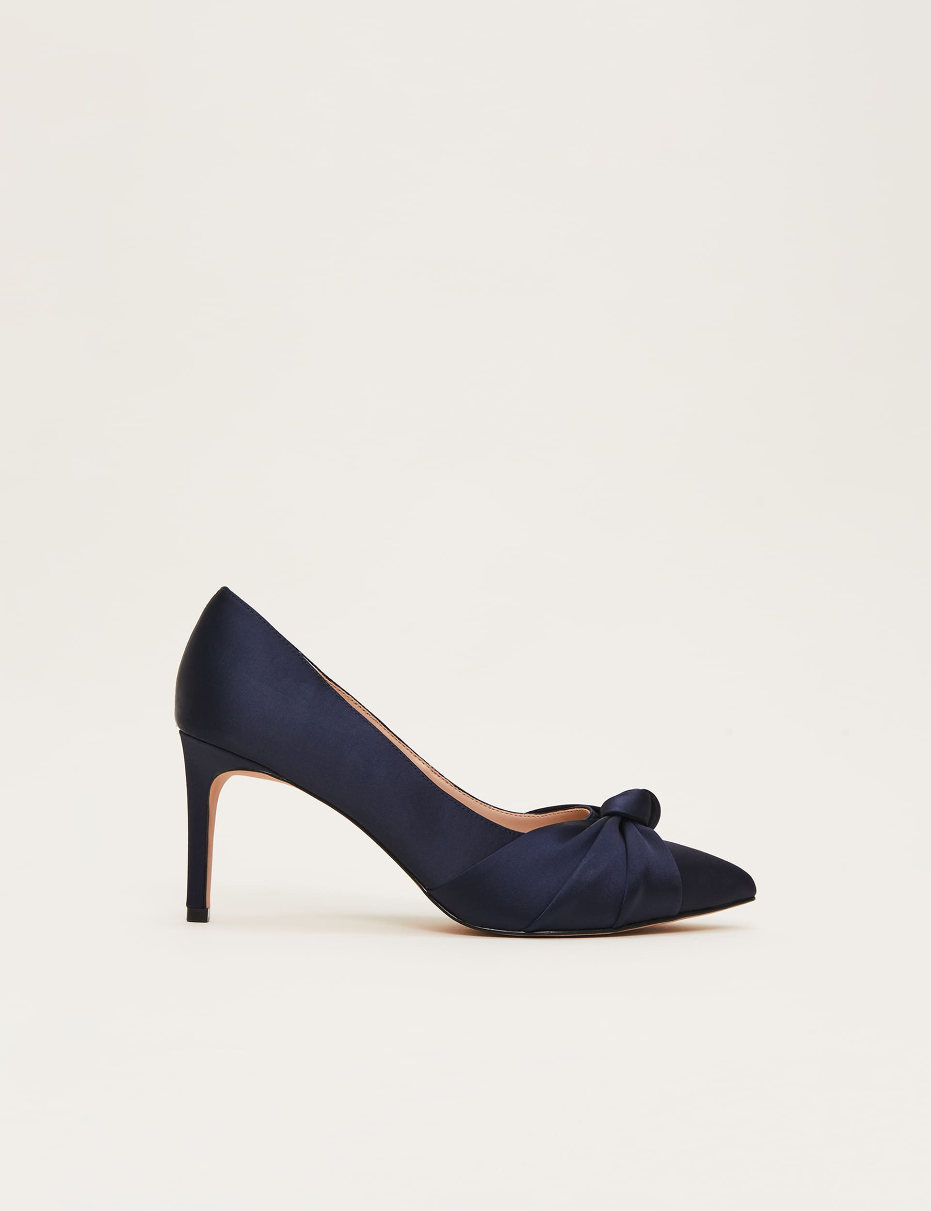 Phase Eight Women's Satin Stiletto Heel Pointed Court Shoes - 3 - Navy, Navy