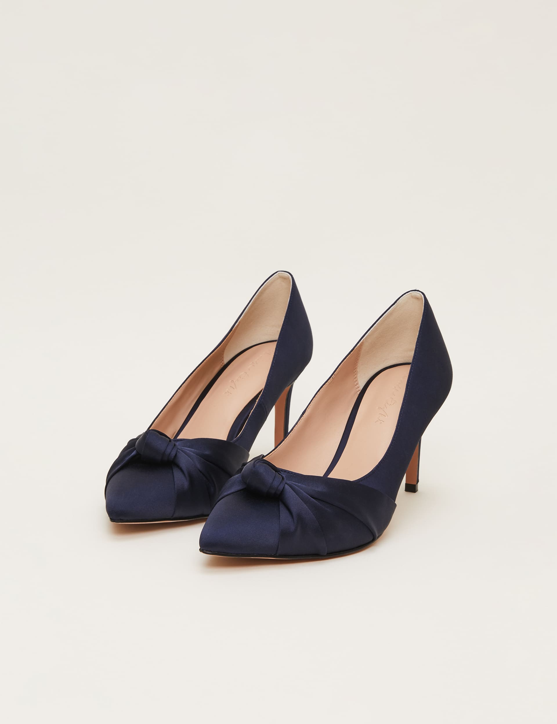 Phase Eight Women's Satin Stiletto Heel Pointed Court Shoes - 3 - Navy, Navy