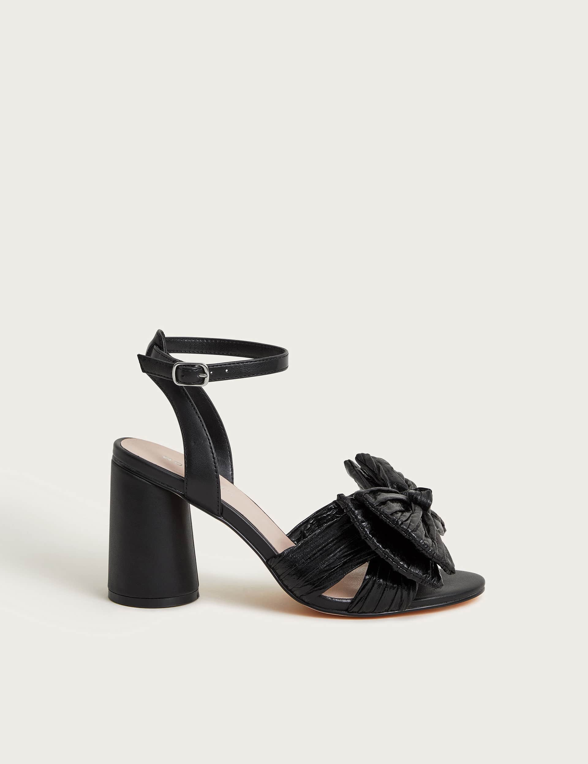 Monsoon Women's Bow Ankle Strap Block Heel Sandals