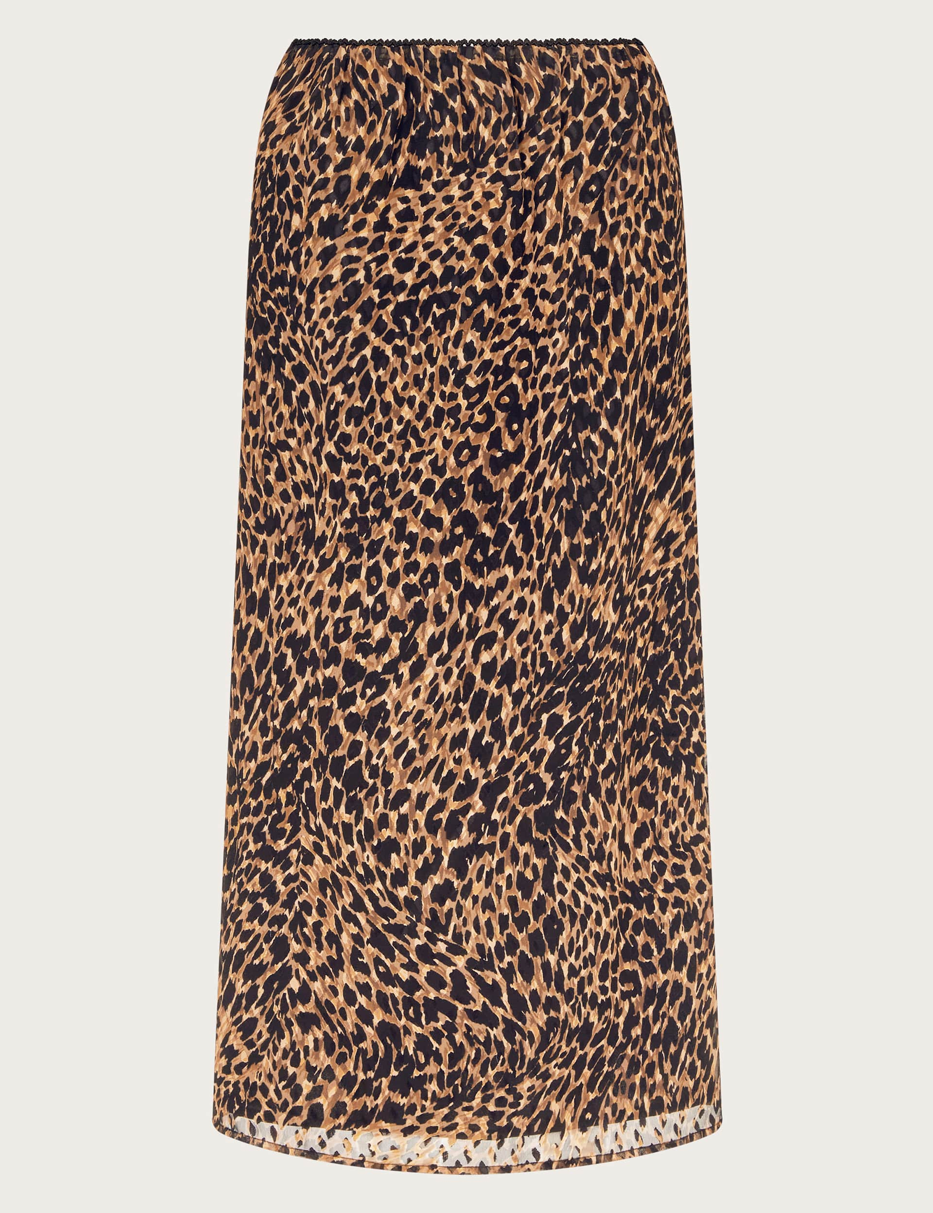 Monsoon Women's Animal Print Midi A-Line Skirt - XXL - Brown Mix, Brown Mix