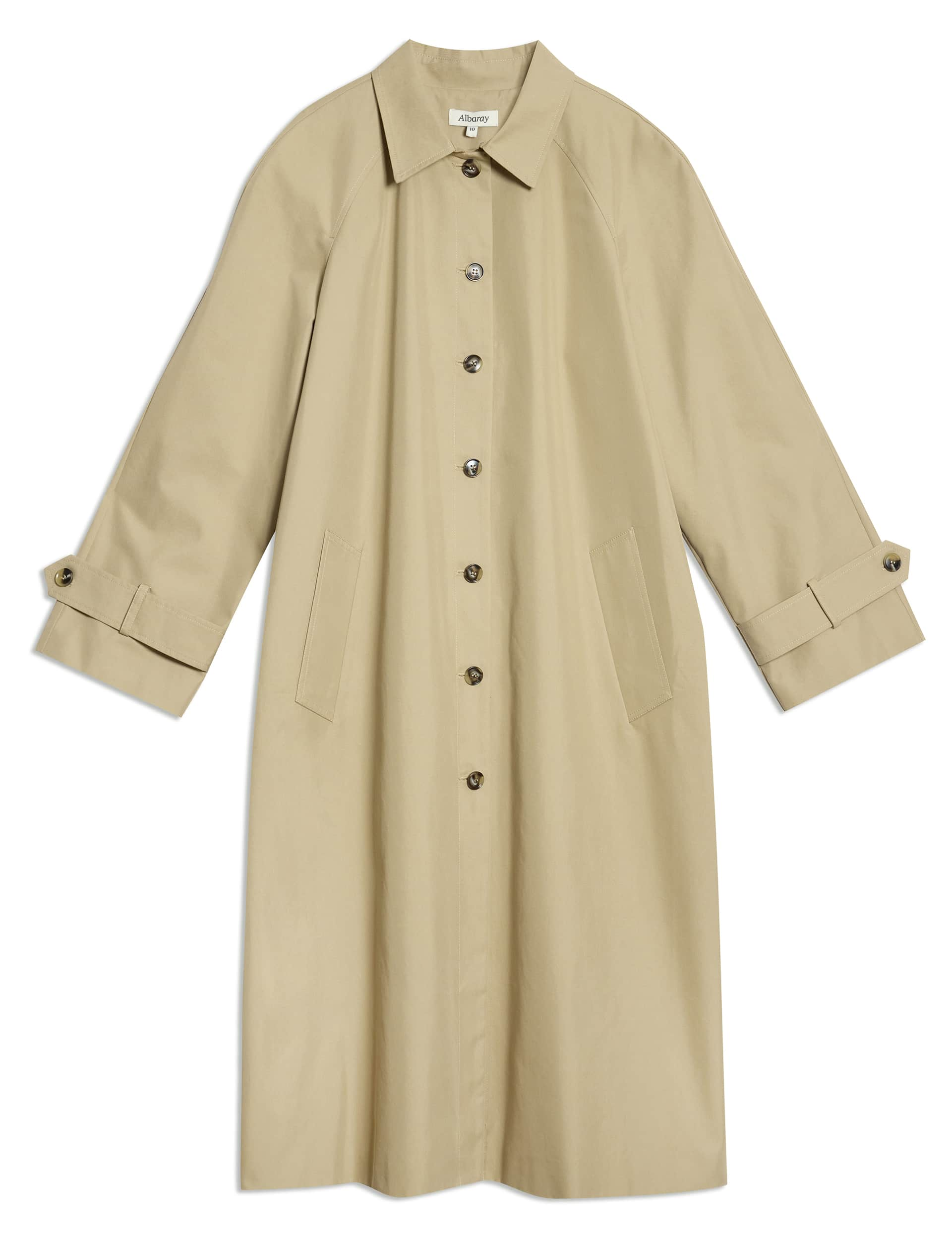 Albaray Women's Cotton Rich Single Breasted Trench Coat - 10 - Stone, Stone