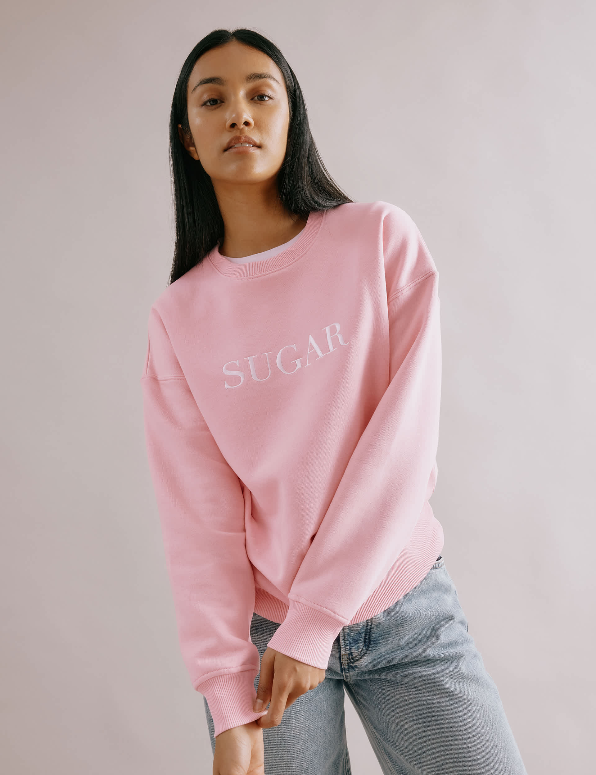 Albaray Women's Cotton Rich Sugar Slogan Sweatshirt - 12 - Pink, Pink