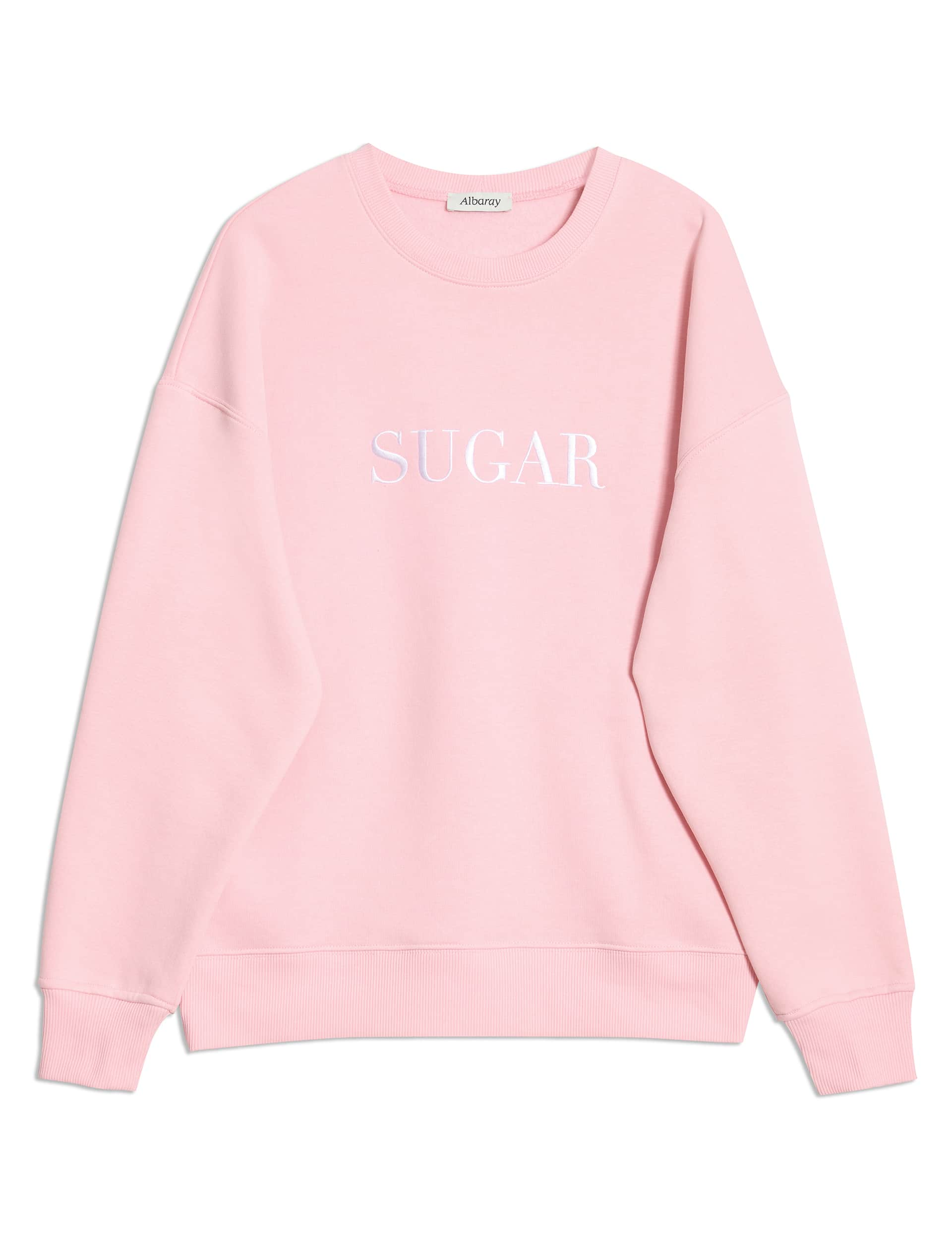 Albaray Women's Cotton Rich Sugar Slogan Sweatshirt - 8 - Pink, Pink