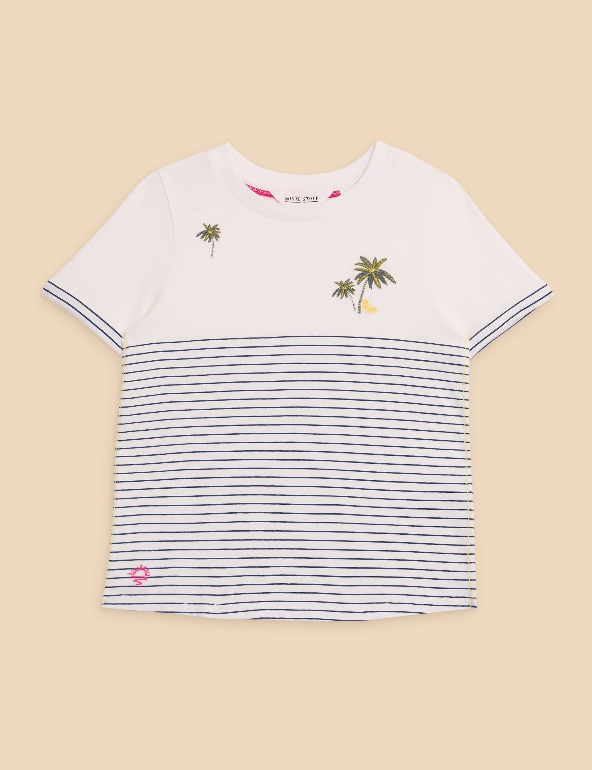 White Stuff Girls Pure Cotton Striped T-Shirt (3-10 Yrs)