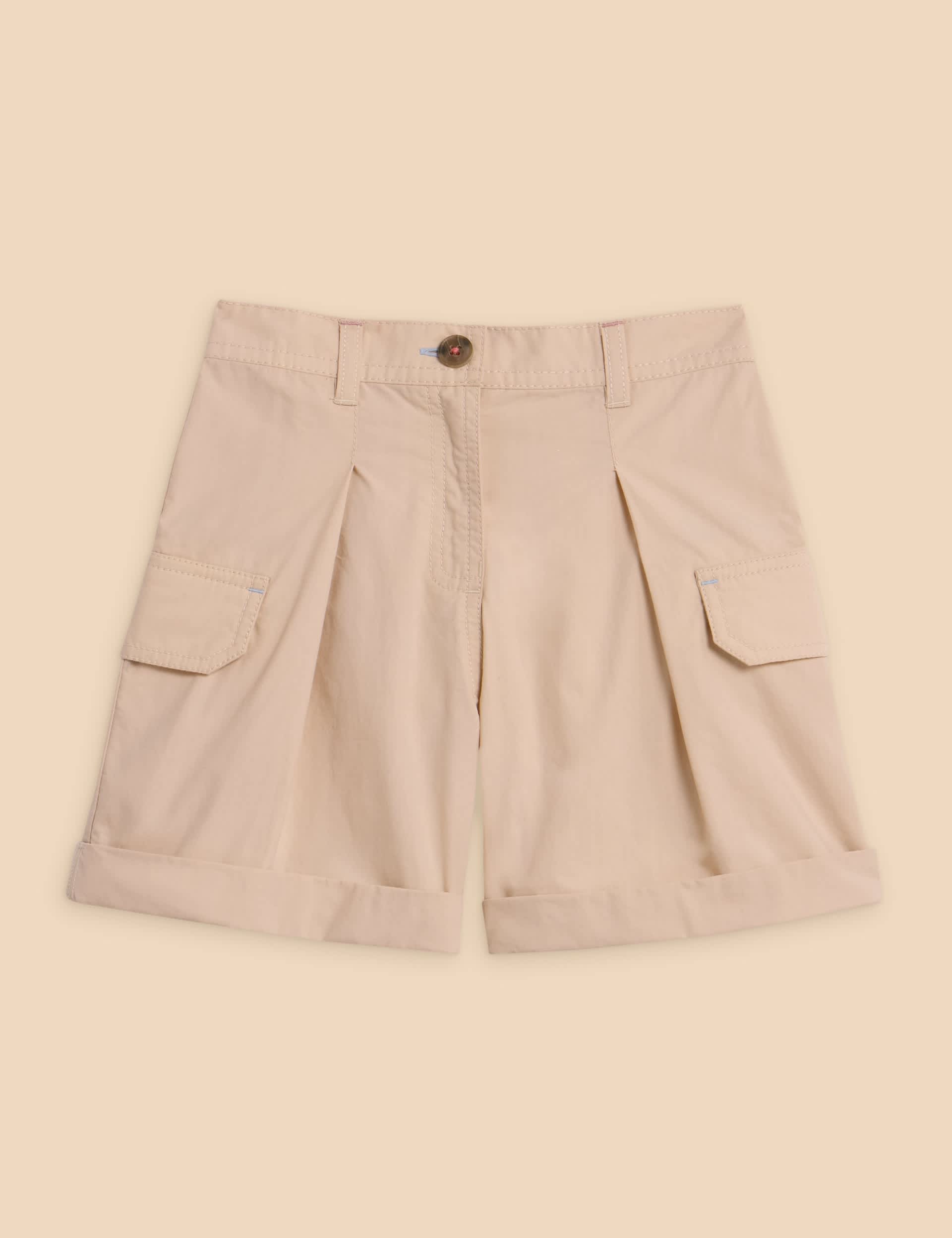 White Stuff Girls Pure Cotton Cargo Shorts (3-10 Yrs) - 3-4 Y - Natural, Natural