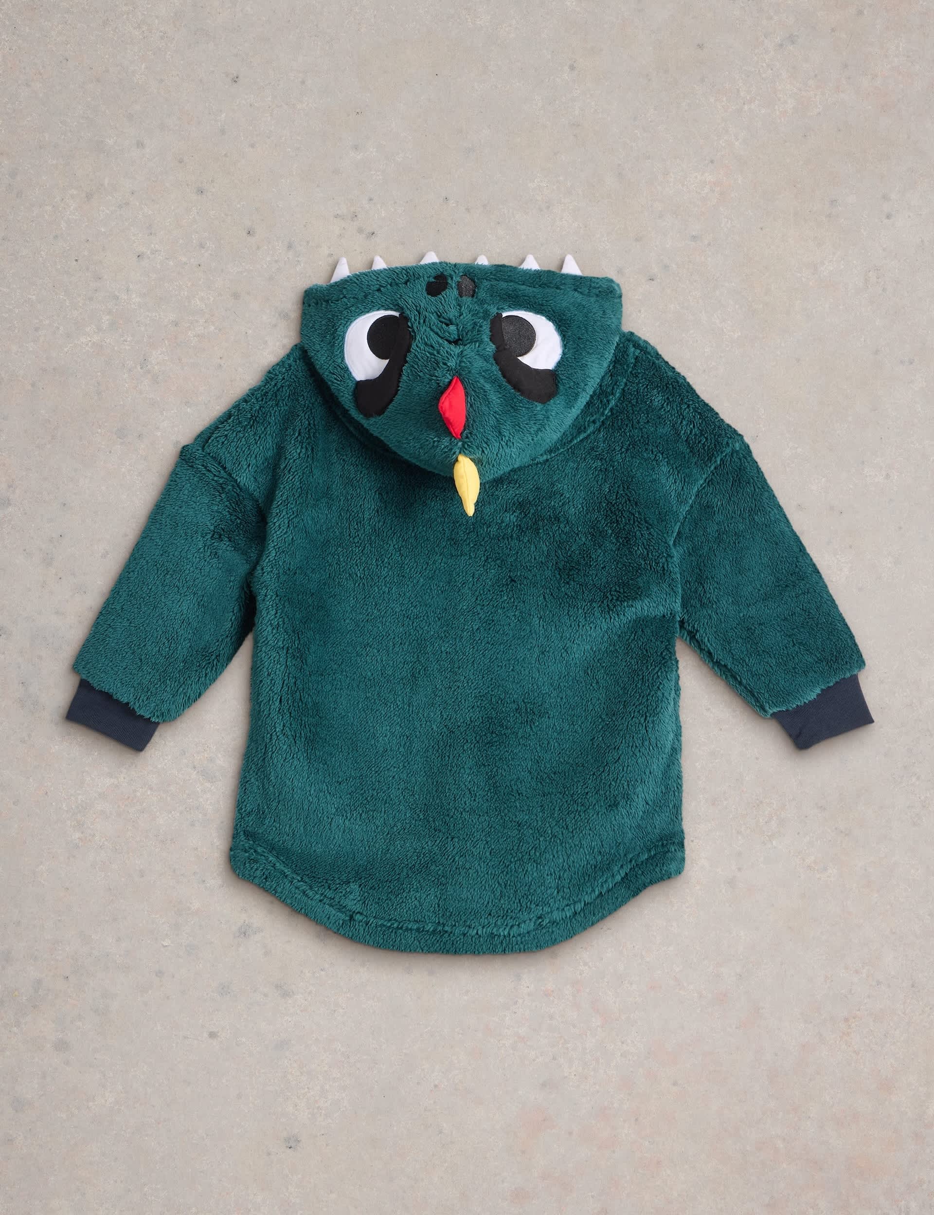 White Stuff Boys Monster Hoodie (3-10 Yrs) - 9-10Y - Teal Mix, Teal Mix