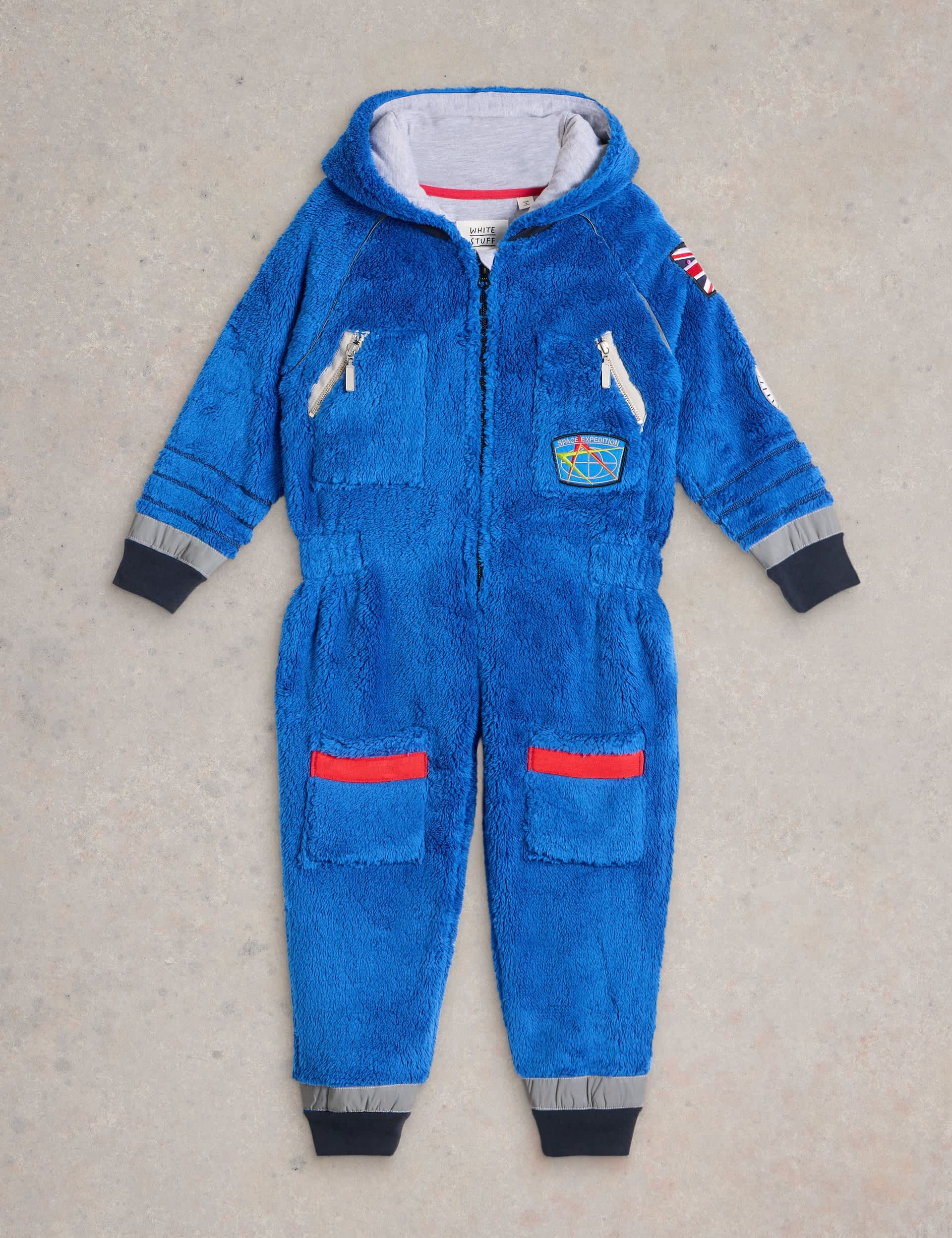 White Stuff Boys Spaceman Onesie - 7-8 Y - Blue Mix, Blue Mix