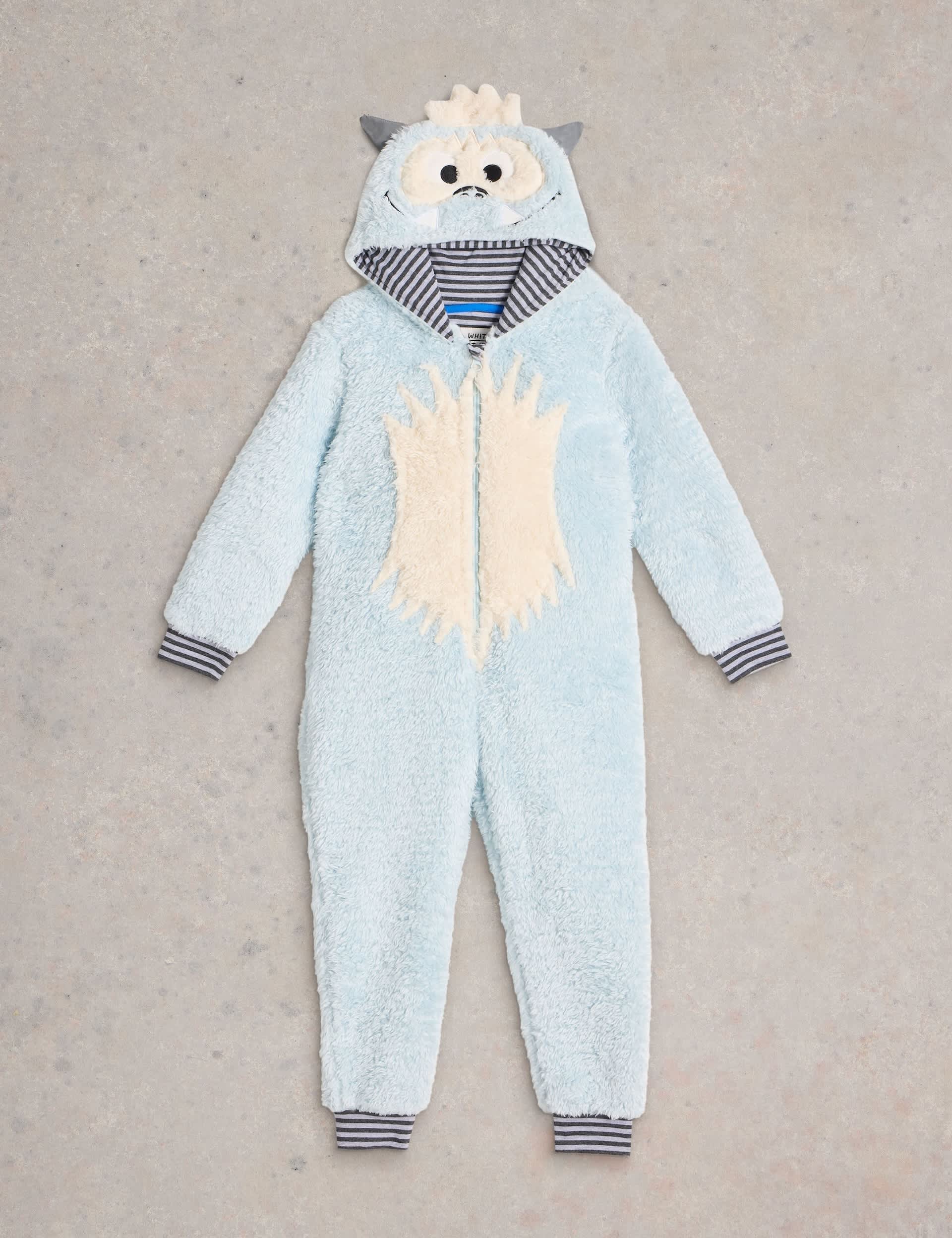 White Stuff Boys Yeti Onesie (3-10 Yrs) - 5-6 Y - Grey Mix, Grey Mix