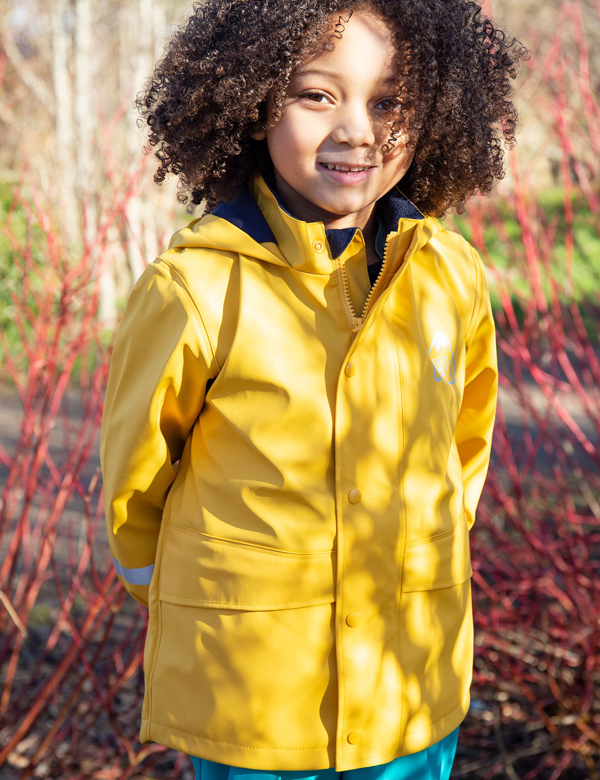 Frugi Girls Hooded Raincoat (1-10 Yrs) - 7-8 Y - Yellow, Yellow