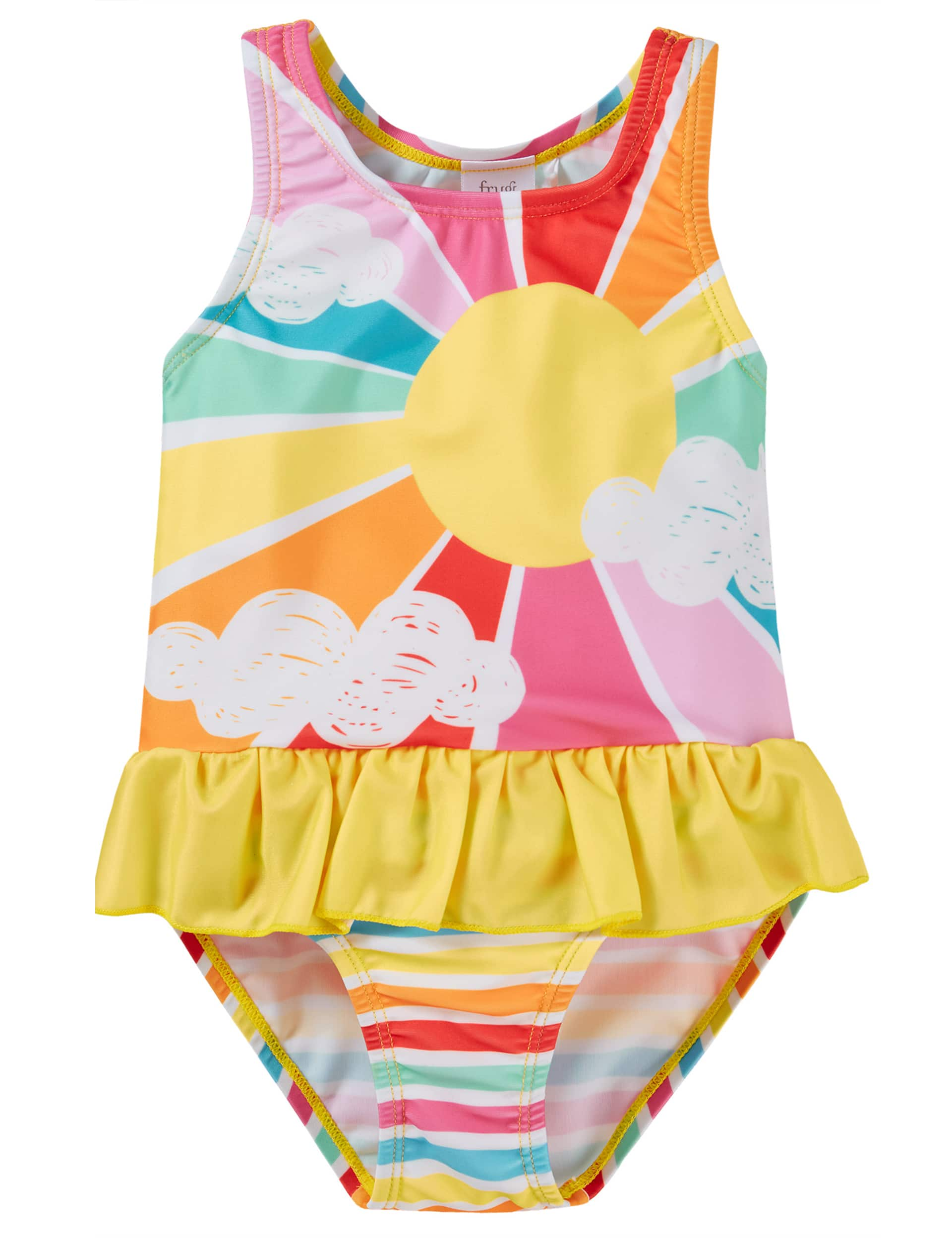 Frugi Girls Sunshine Swimsuit (0-4 Yrs) - 0-6M - Multi, Multi