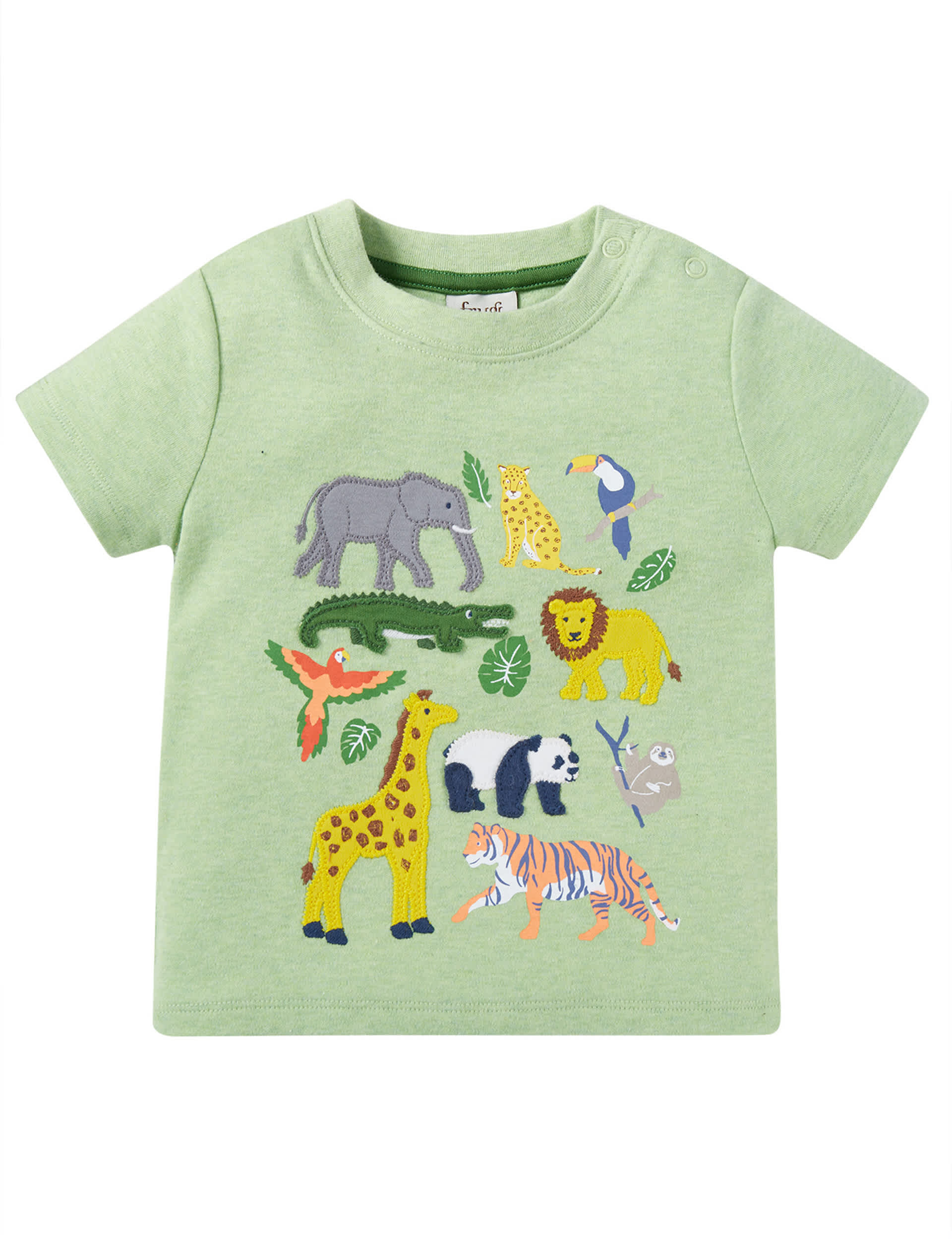 Frugi Boys Pure Cotton Animal T-Shirt (0-3 Yrs) - 2-3Y - Green, Green