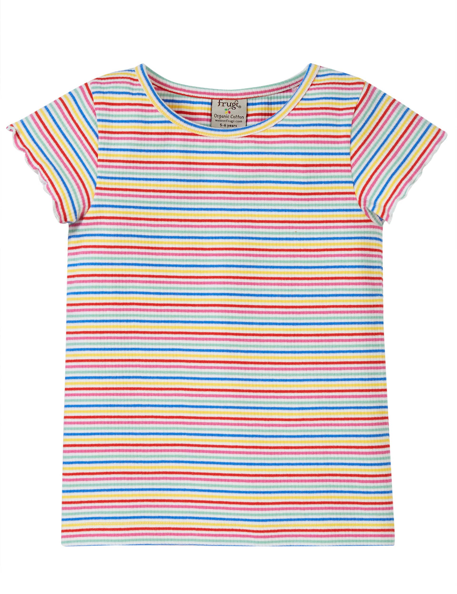 Frugi Girls Organic Cotton Striped T-Shirt (2-10 Yrs)