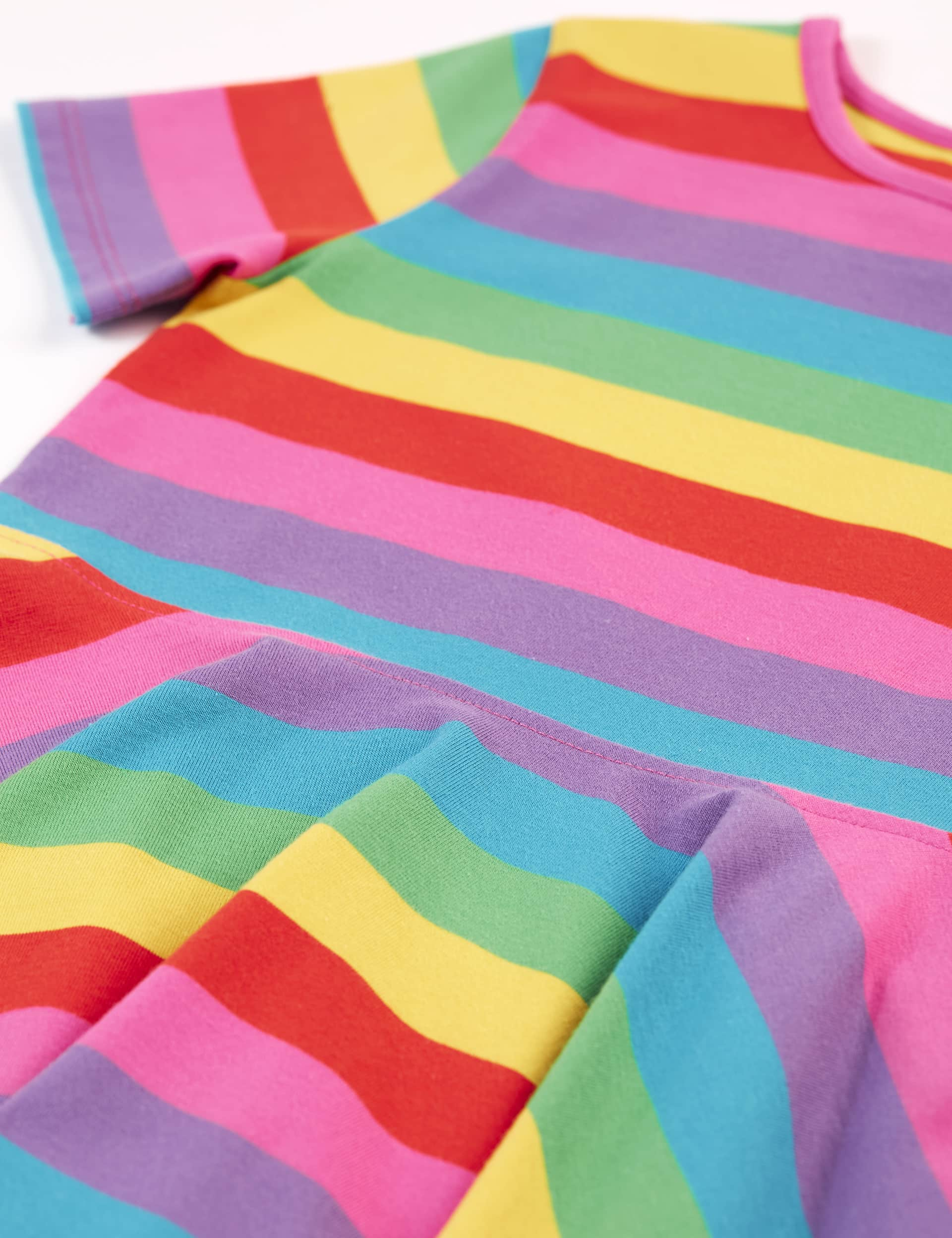 Frugi Girls Cotton Rich Rainbow Stripe Dress (0 Mths-4 Yrs) - 3-4 Y - Multi, Multi